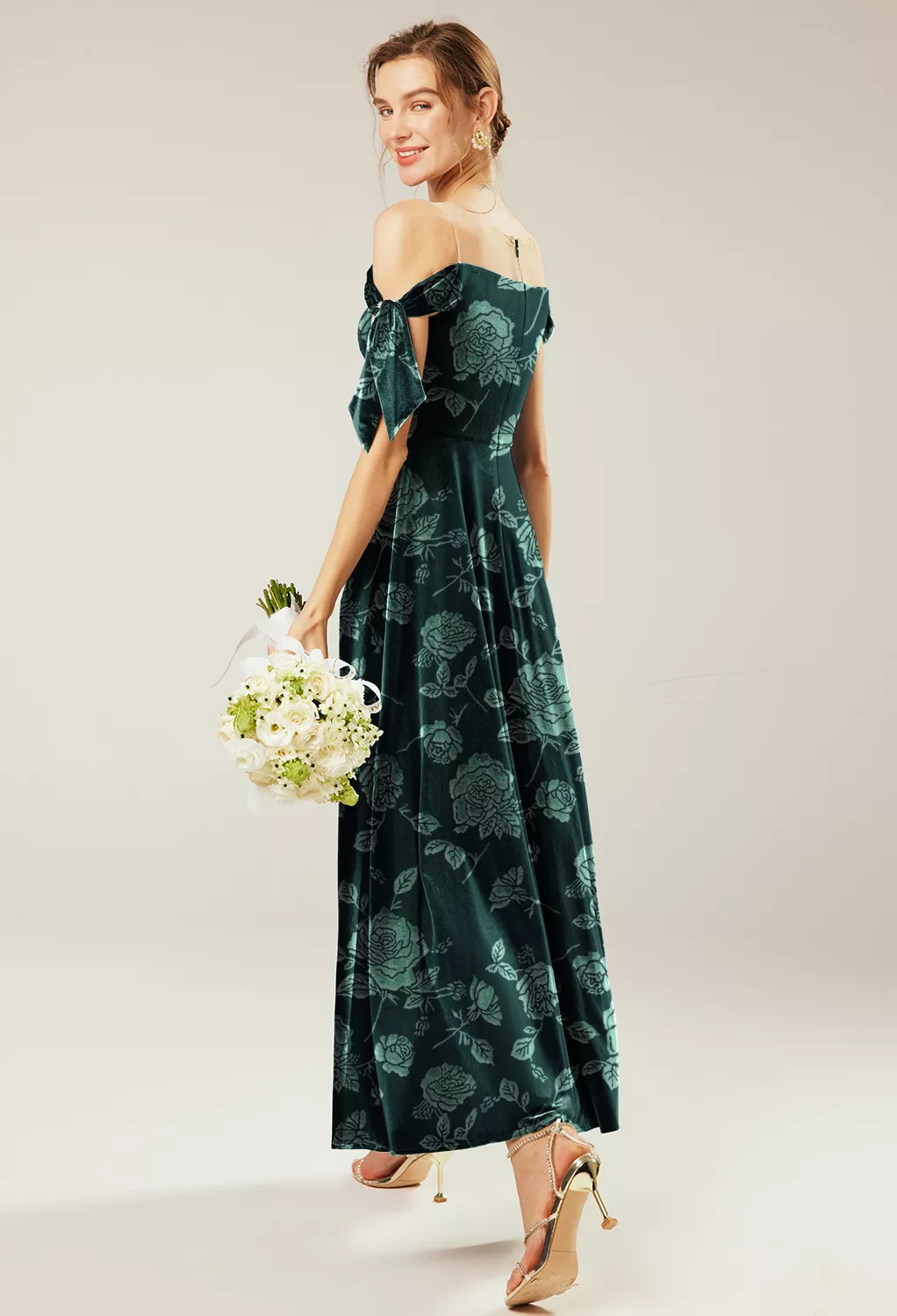 AW Taiga Emerald Ethereal Rose  Fall Wedding Guest Dresses