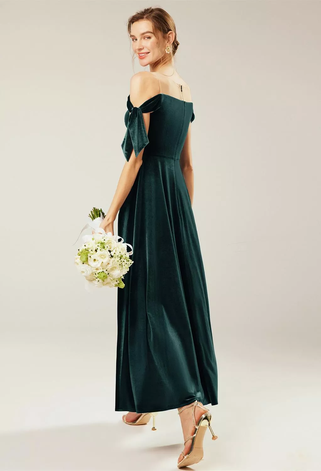 AW Taiga Hunter Green  Cocktail Wedding Guest Dresses