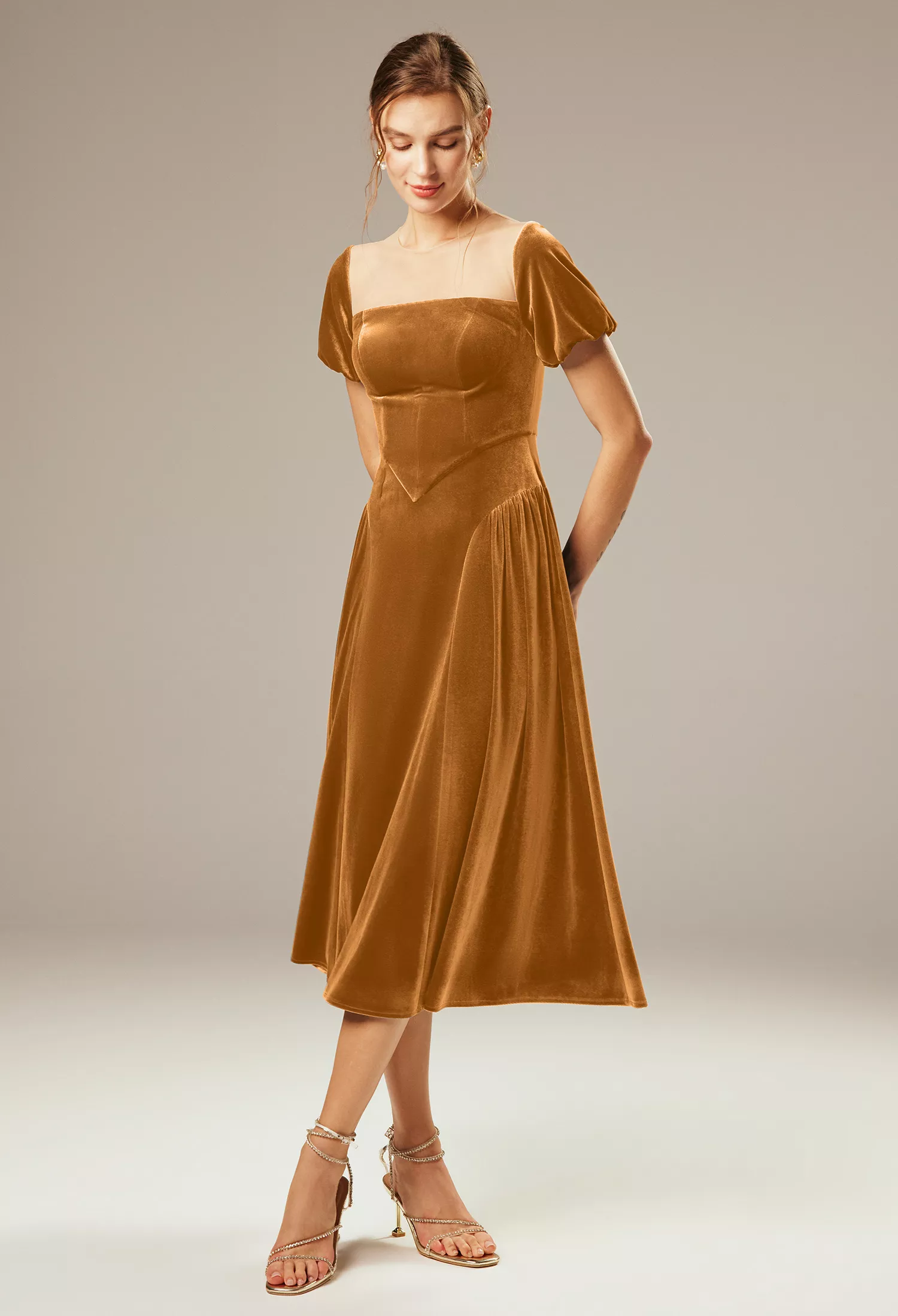 AW Turnsol Burnished Gold  Country Wedding Guest Dresses