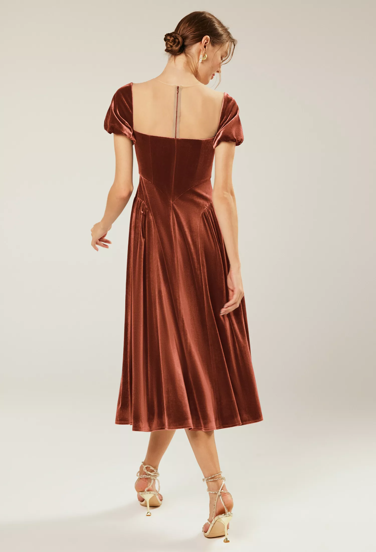 AW Turnsol Burnt Orange  Cocktail Wedding Guest Dresses