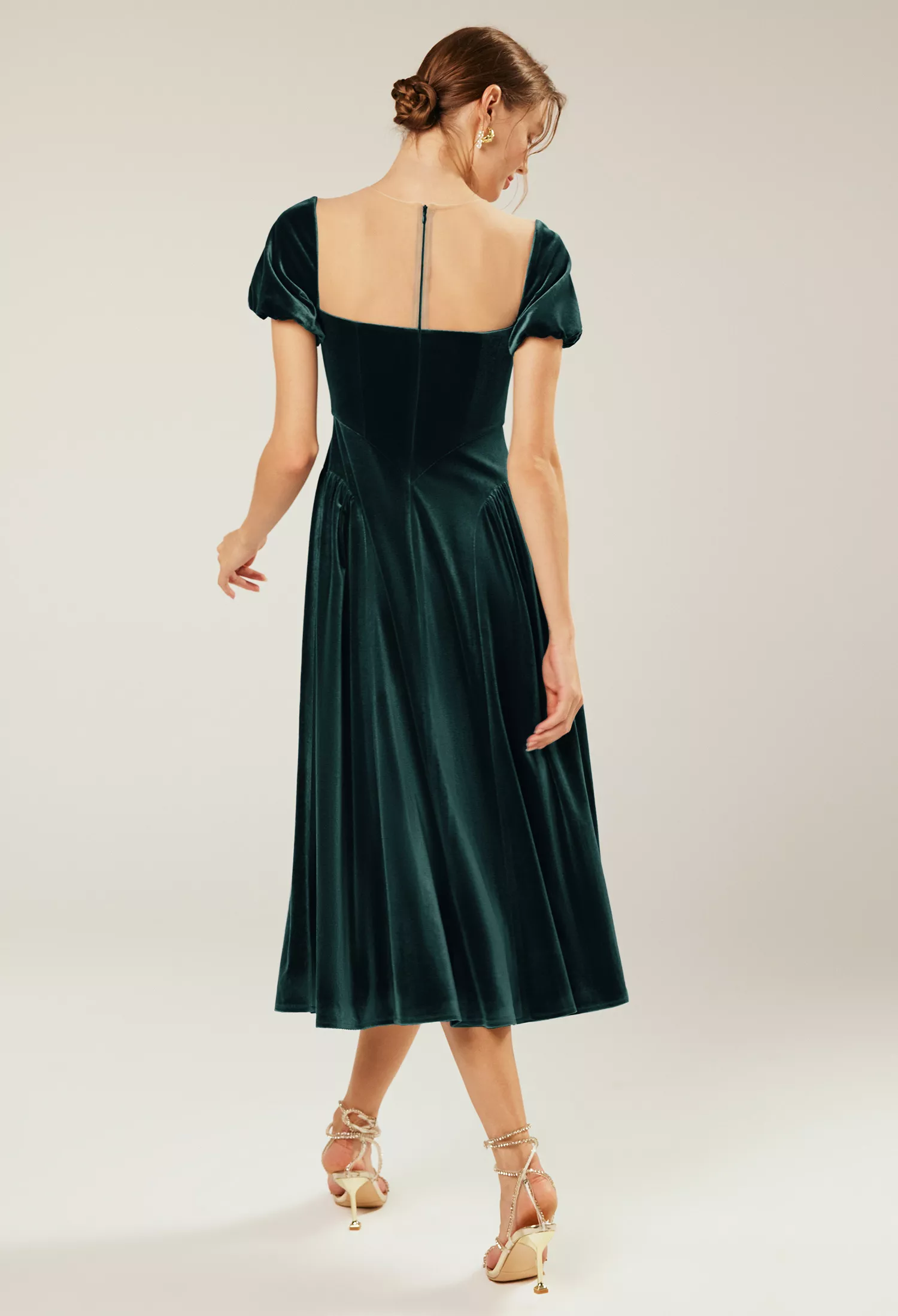 AW Turnsol Hunter Green  Cocktail Wedding Guest Dresses