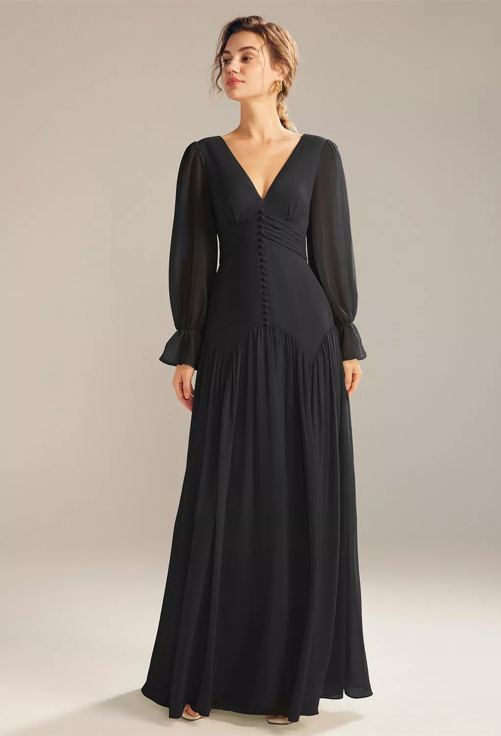 AW Alma Black  Plus Size Wedding Guest Dresses