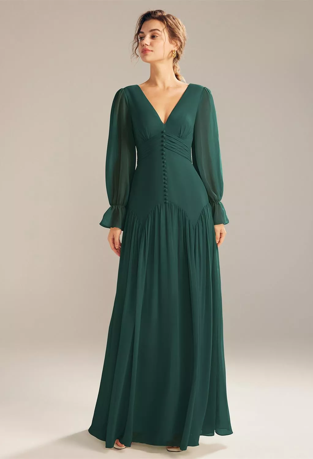 AW Alma Dark Emerald  Plus Size Wedding Guest Dresses