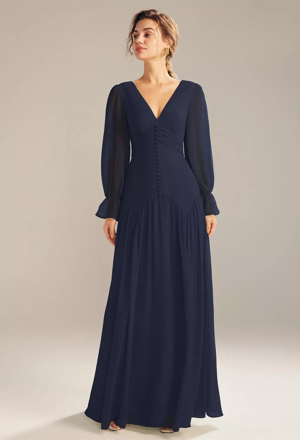 AW Alma Dark Navy  Plus Size Wedding Guest Dresses