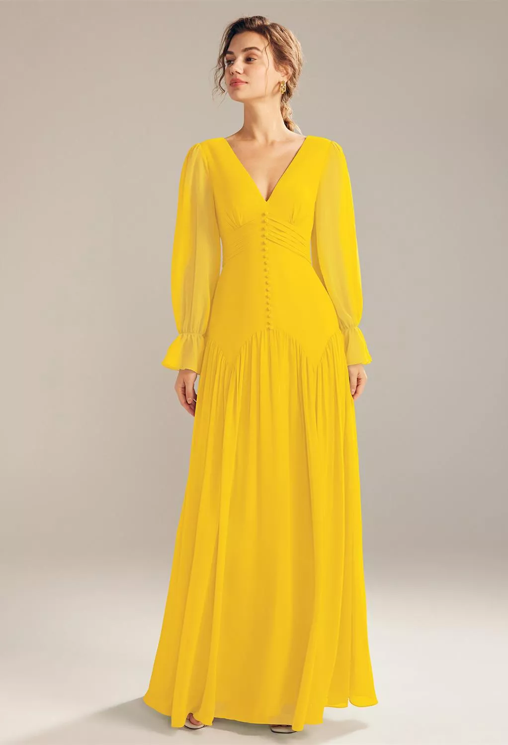 AW Alma Mustard Yellow  Plus Size Wedding Guest Dresses