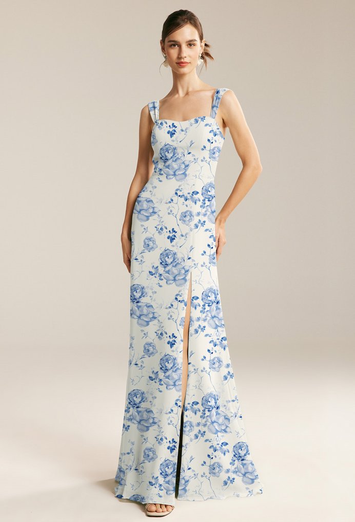 AW Rachel Blue Botanical Floral  Floral Bridesmaid Dresses