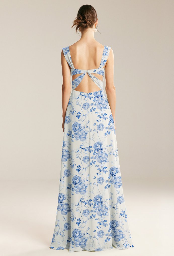 AW Rachel Blue Botanical Floral  Floral Bridesmaid Dresses