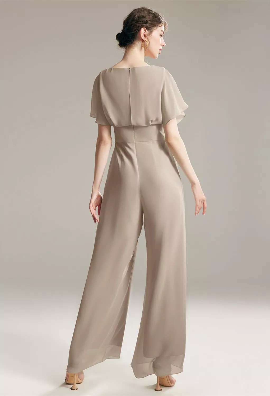 AW Talia Taupe  Fall Wedding Guest Dresses