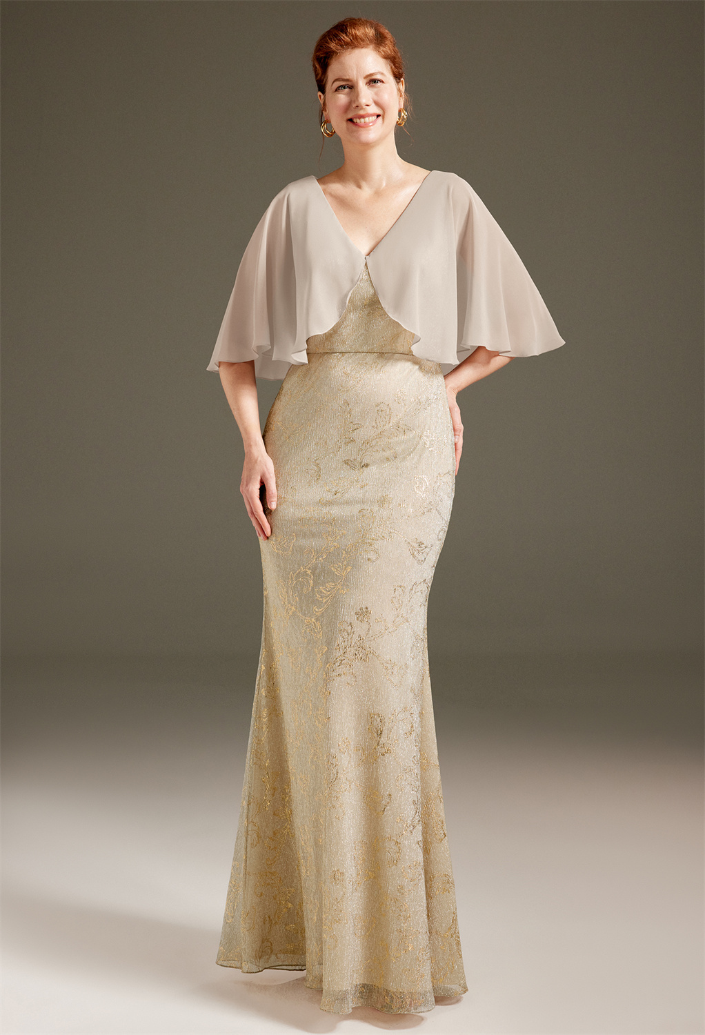 AW Mitag Champagne  Mother of The Bride Dresses With Wraps