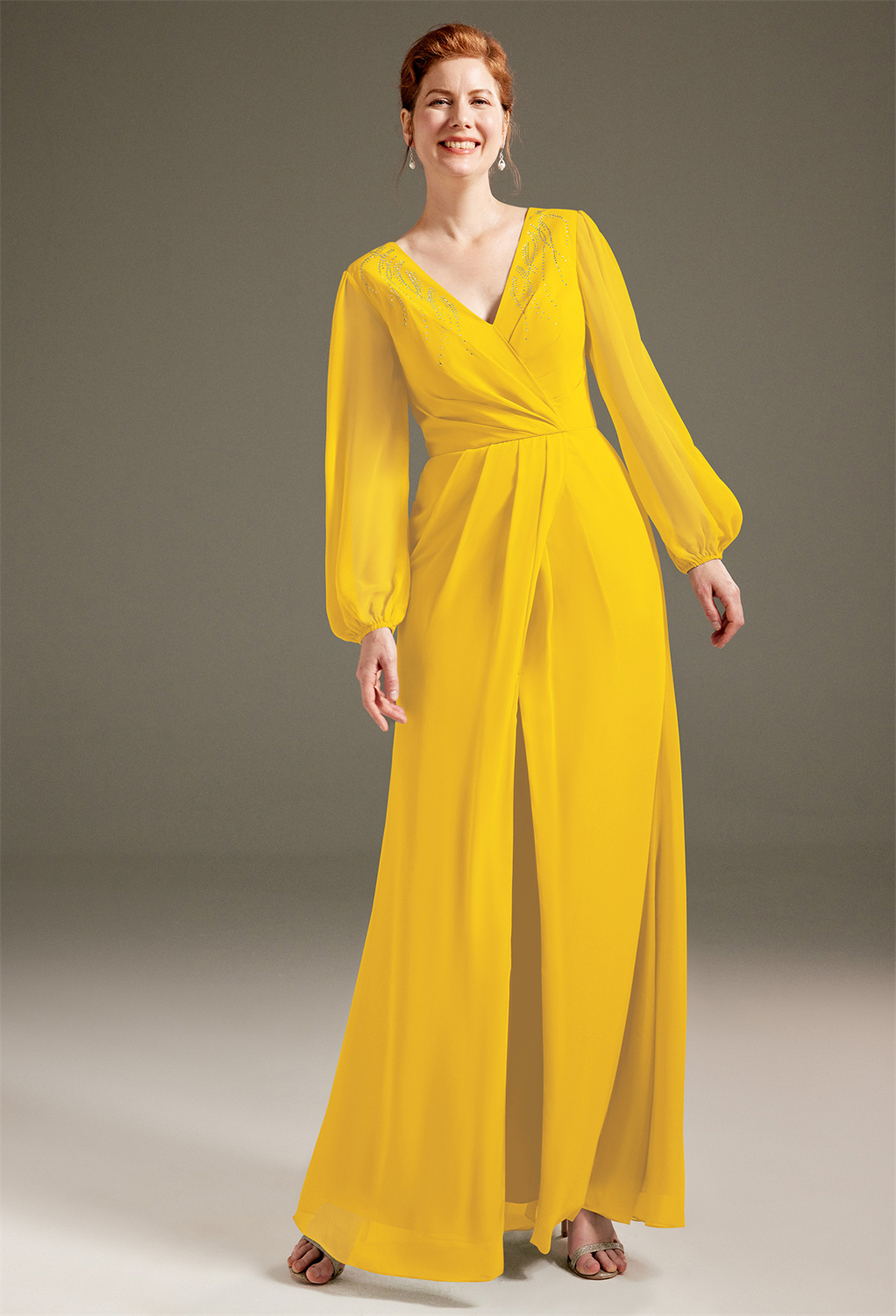 AW Olivine Mustard Yellow  Mother of the Bride Dresses