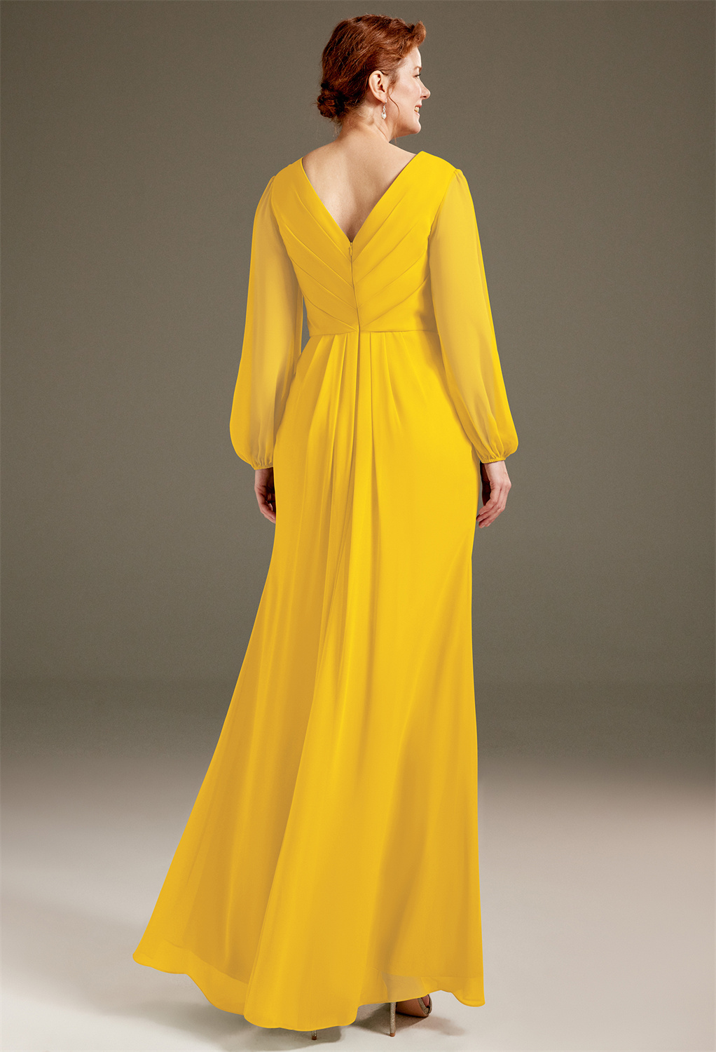 AW Olivine Mustard Yellow  Mother of the Bride Dresses