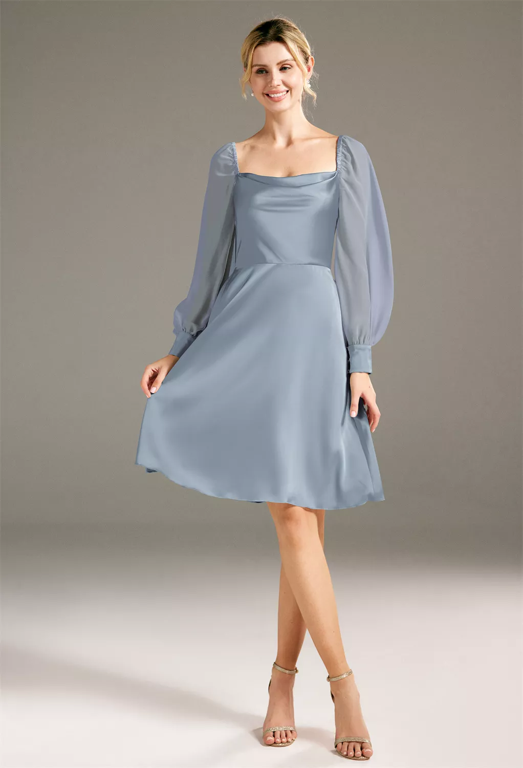 AW Jules Dusty Blue  Garden Wedding Guest Dresses