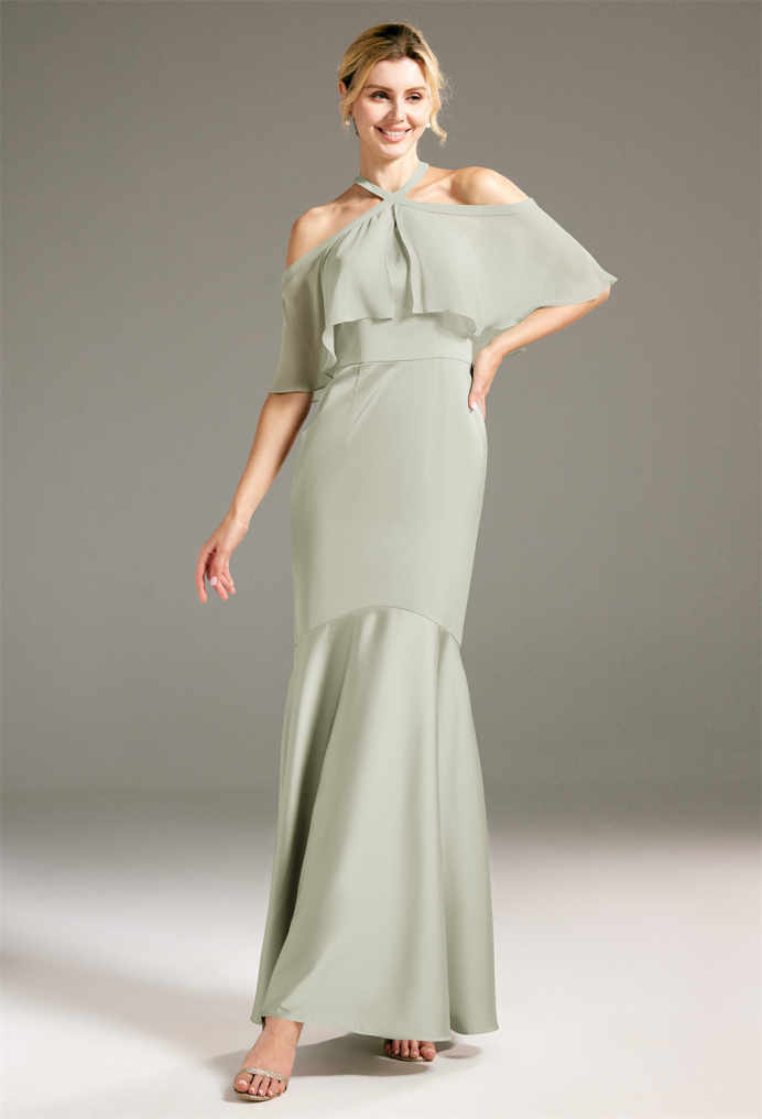 AW Hedwig Sage Green  Long Bridesmaid Dresses