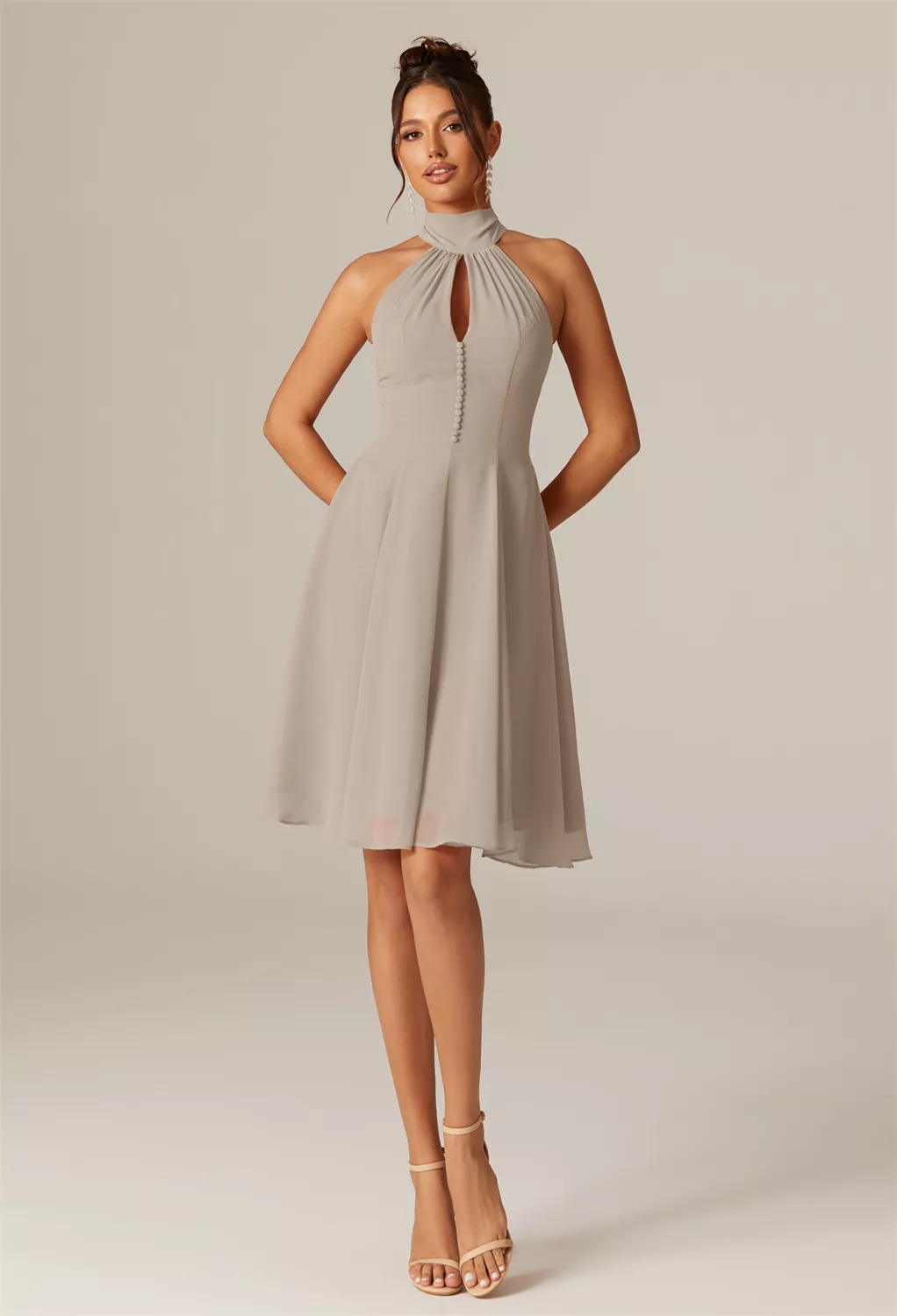 AW Lucerne Taupe  Cocktail Wedding Guest Dresses