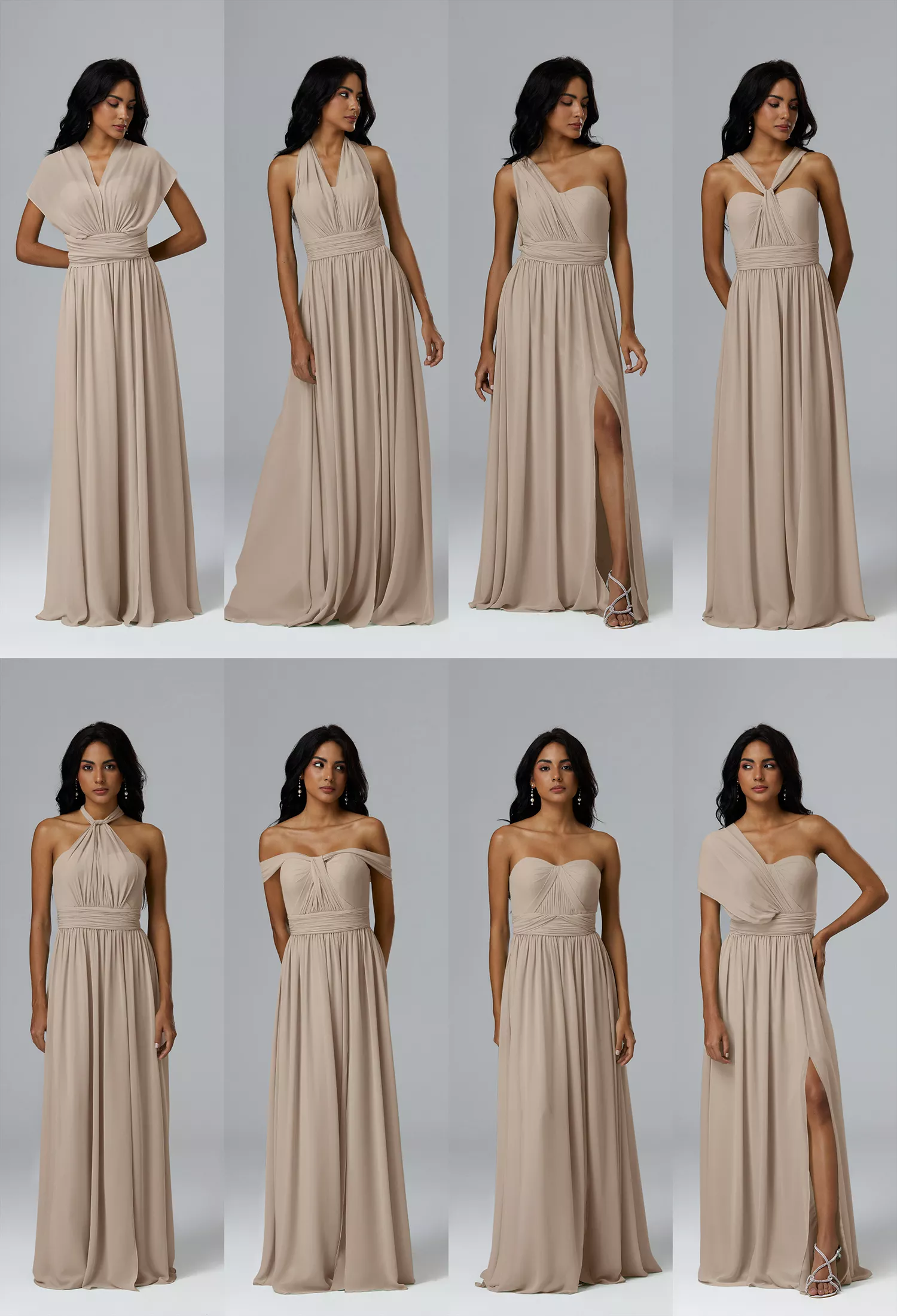 AW Annie Taupe  Convertibile Bridesmaid Dresses
