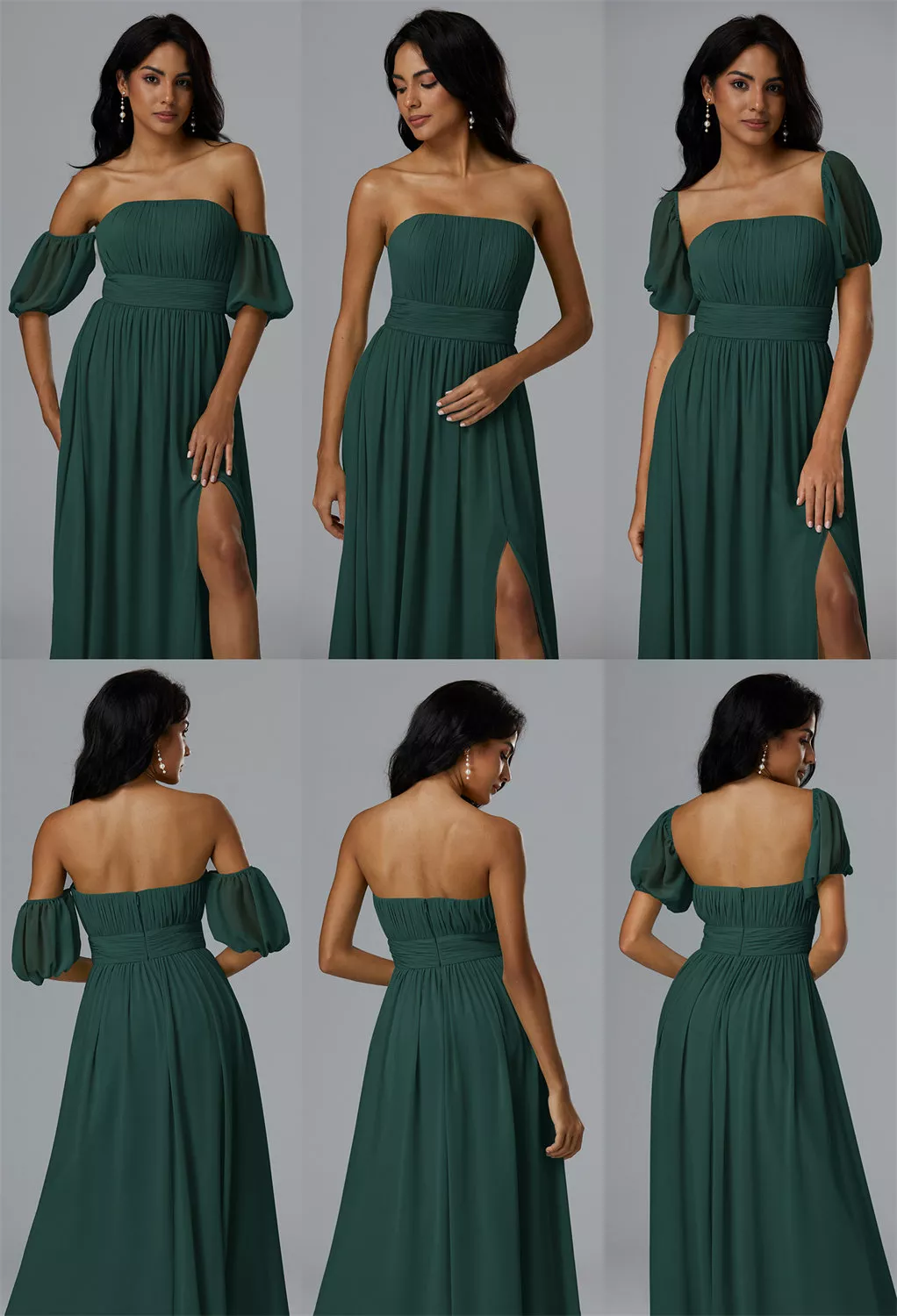 AW Thalia Dark Emerald  Convertibile Maternity Bridesmaid Dresses