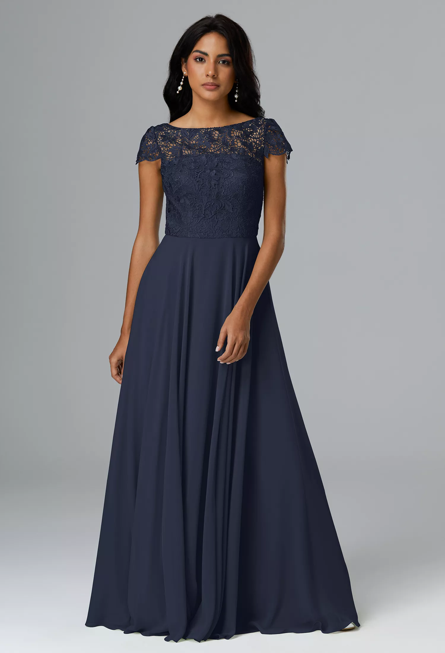 AW Katy Dark Navy  Long Bridesmaid Dresses