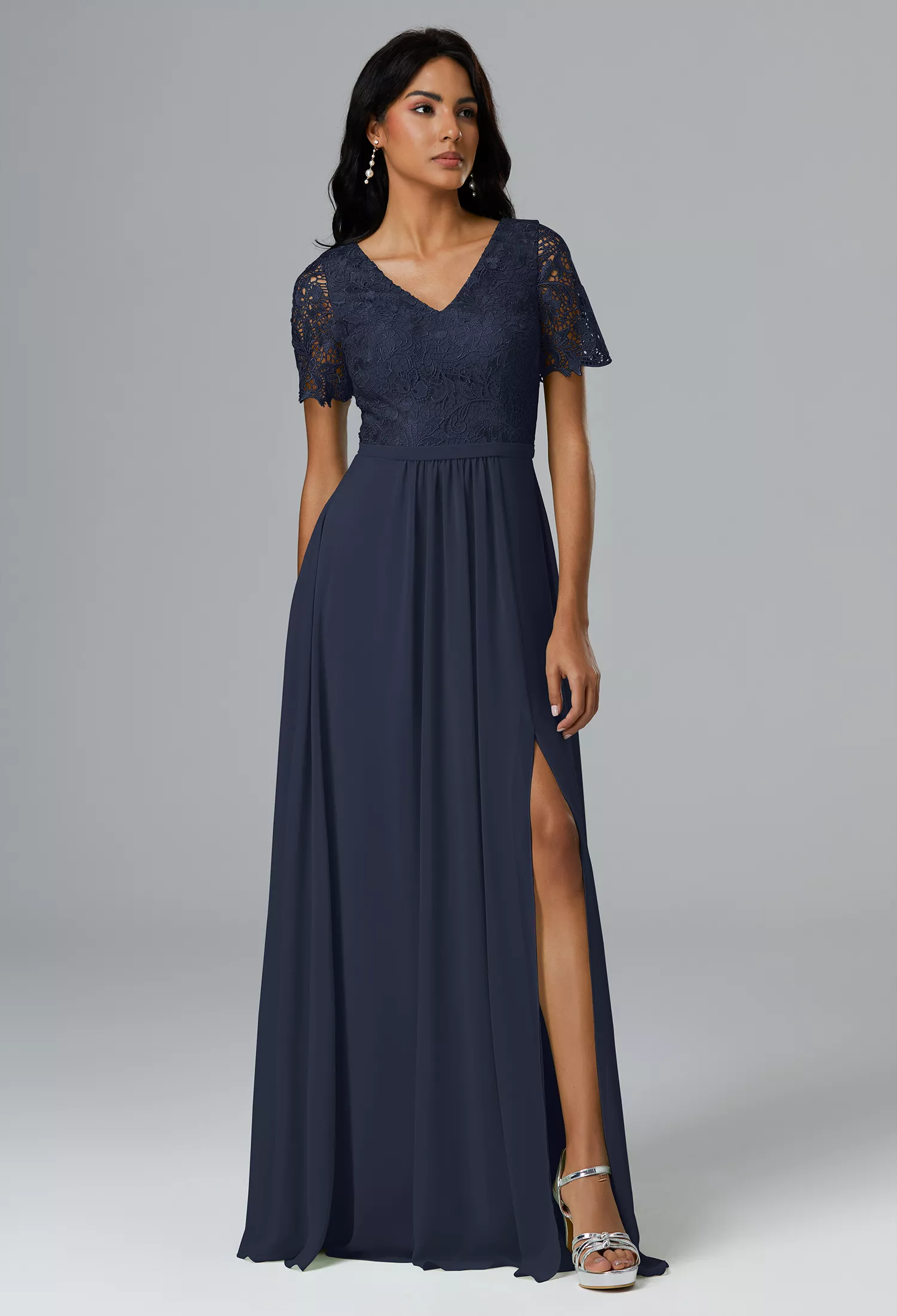AW Anika Dark Navy  Long Bridesmaid Dresses