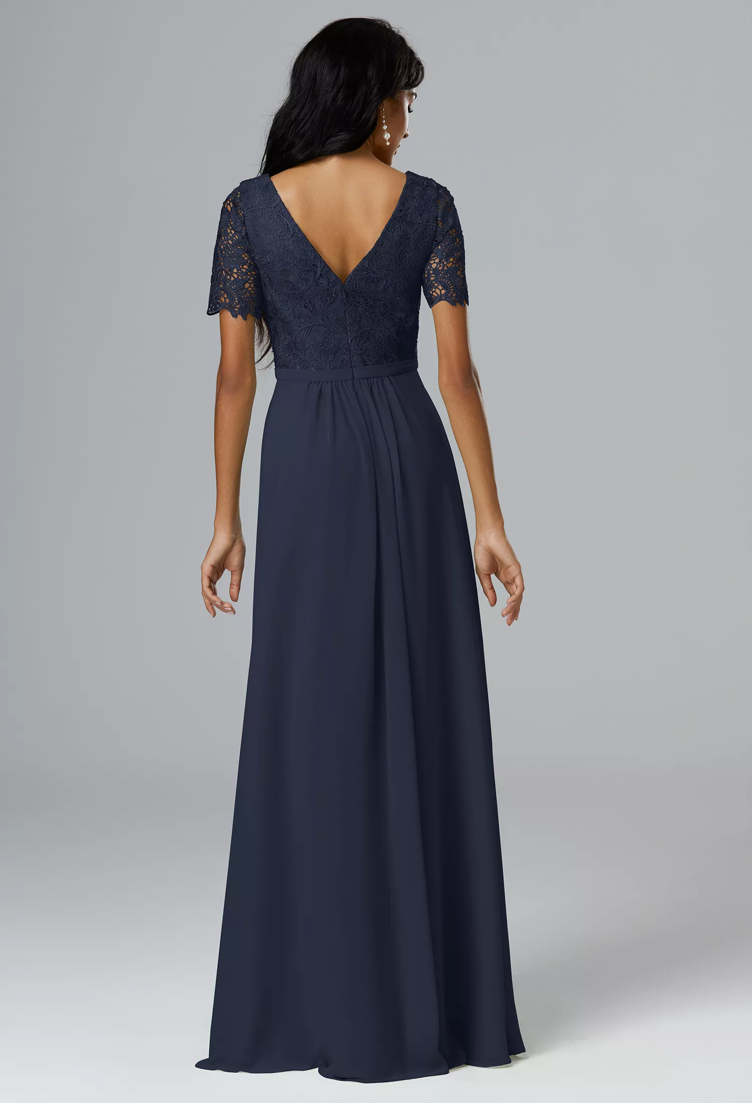AW Anika Dark Navy  Long Bridesmaid Dresses