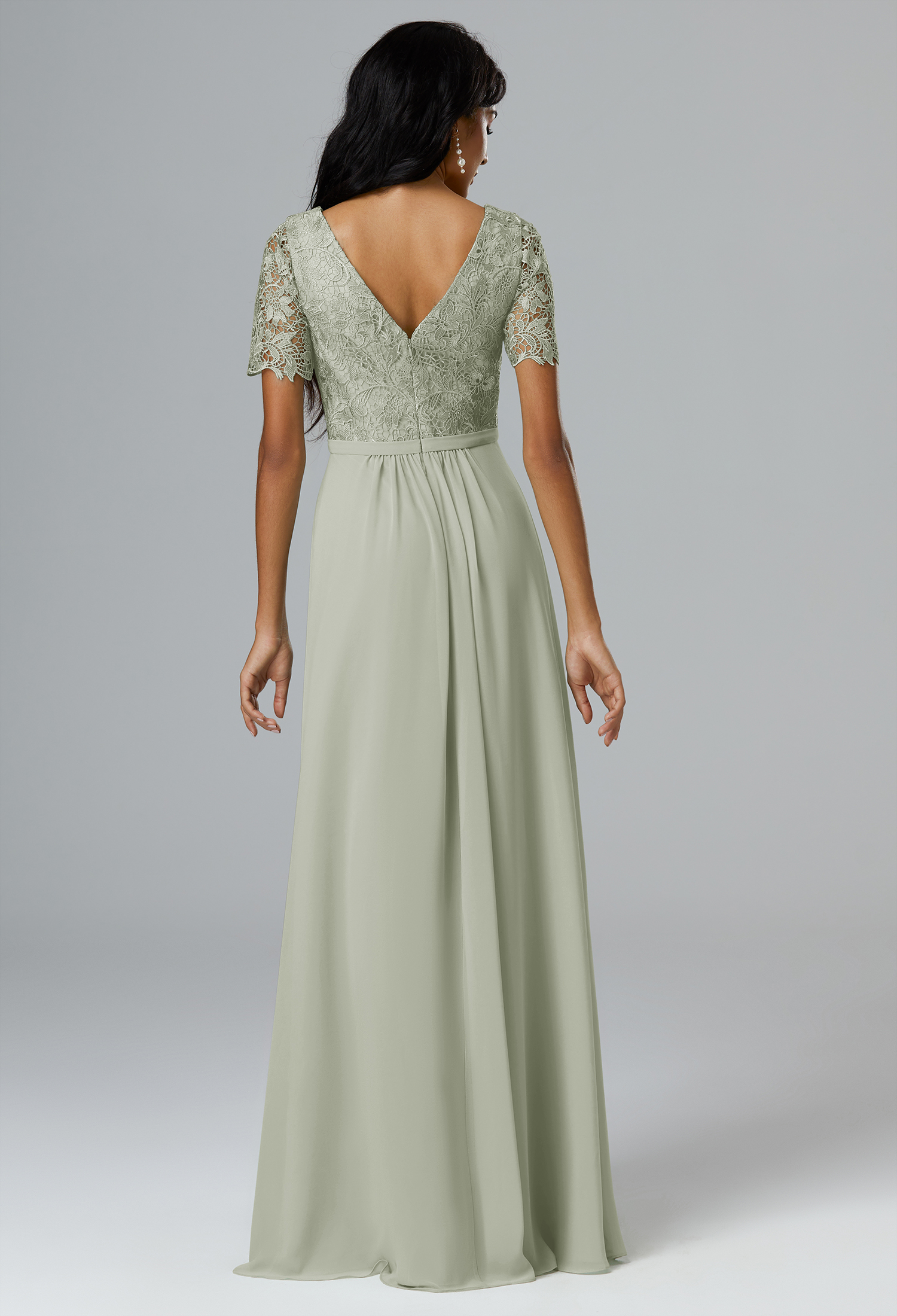 AW Anika Sage Green  Long Bridesmaid Dresses