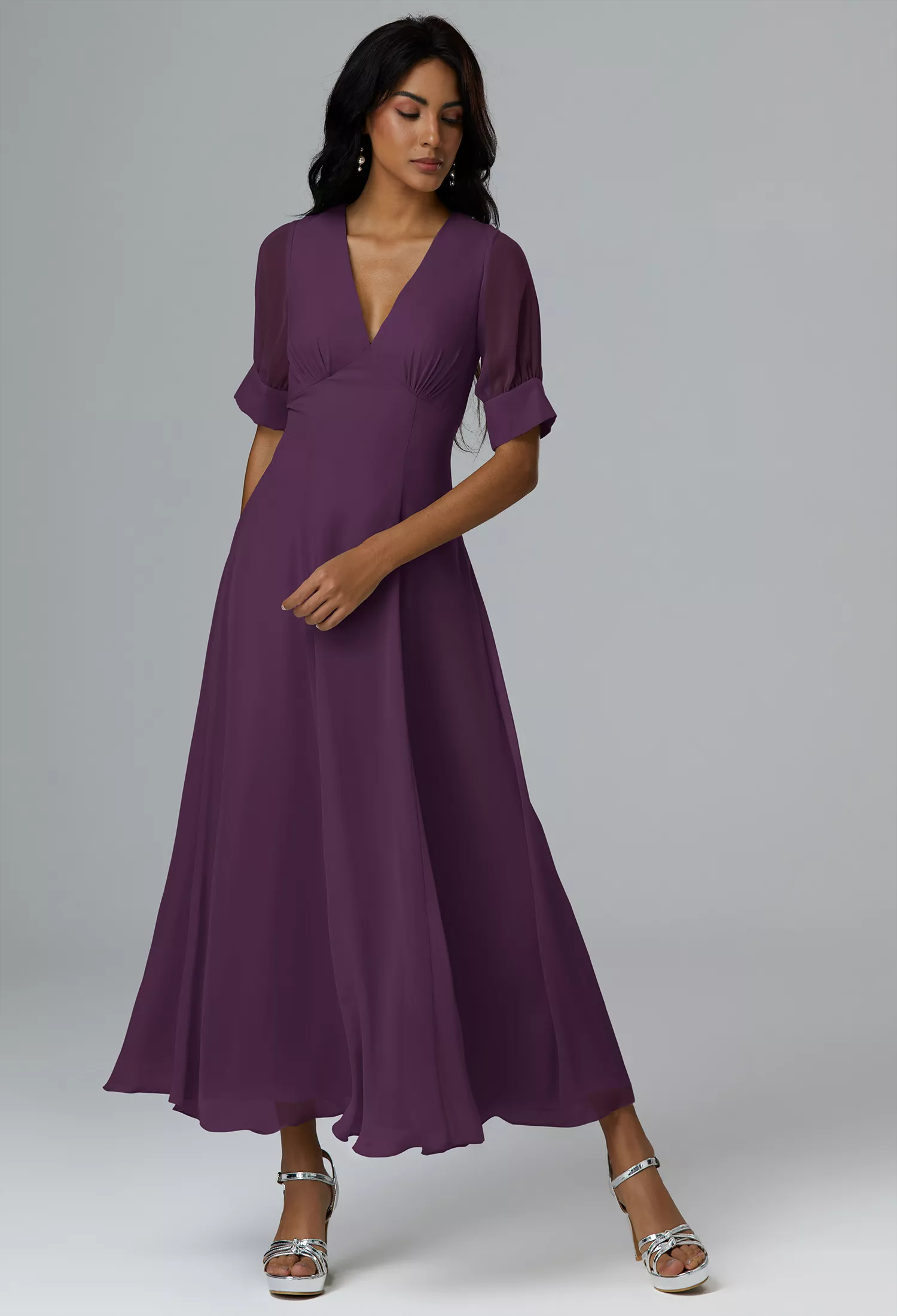 AW Sapphire Grape  Long Bridesmaid Dresses