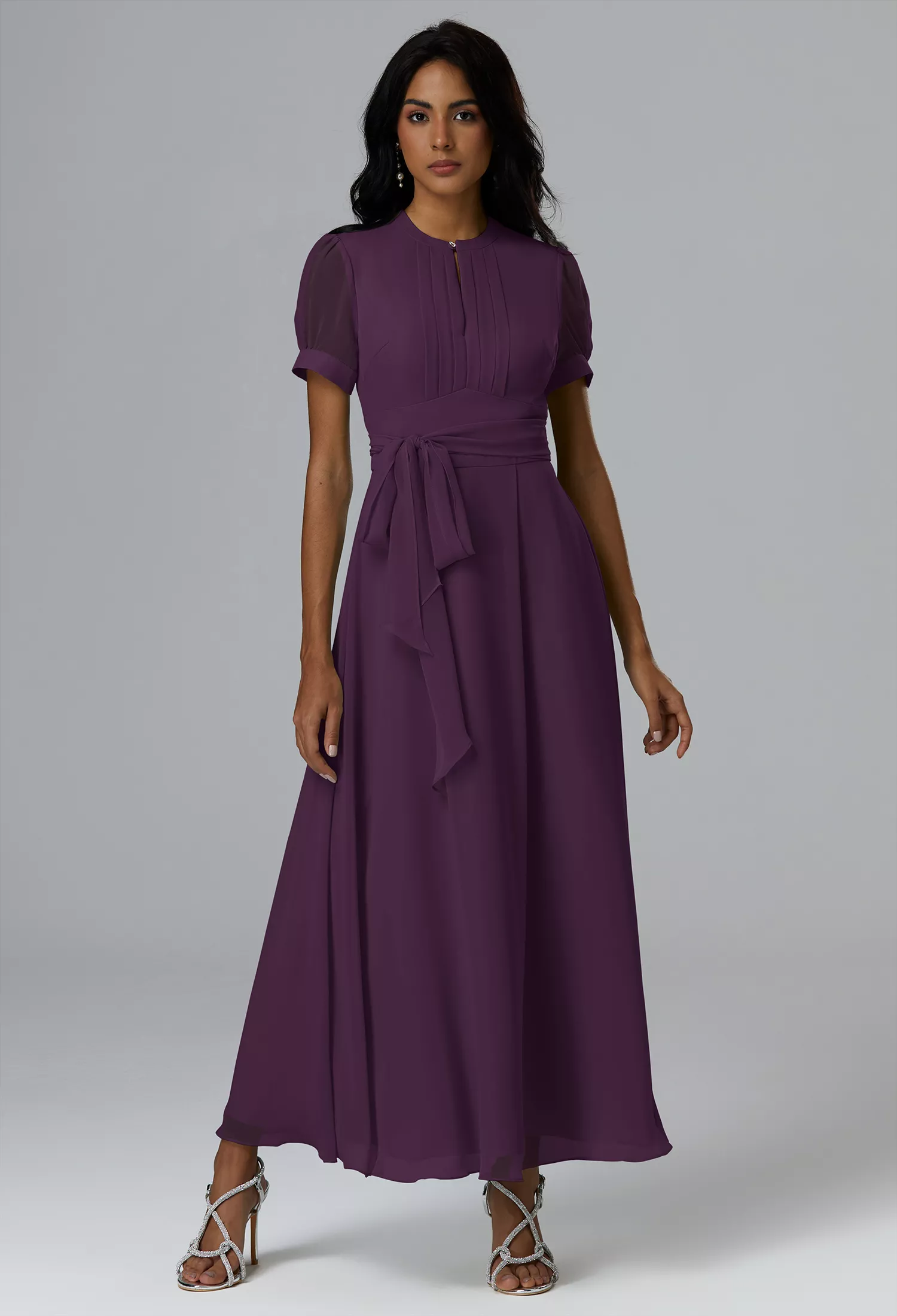 AW Christina Grape  Long Bridesmaid Dresses