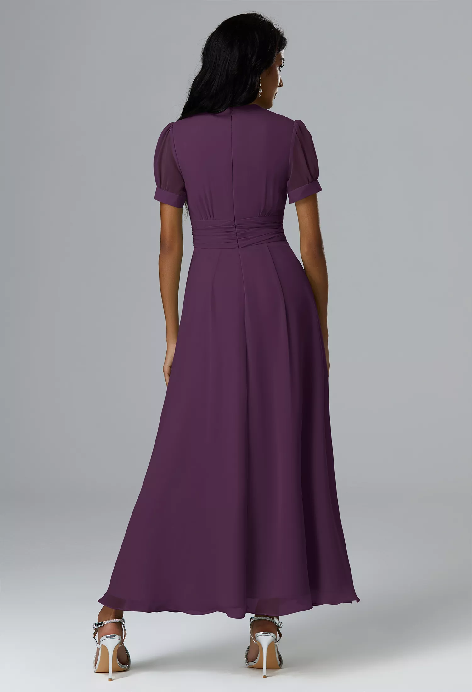 AW Christina Grape  Long Bridesmaid Dresses