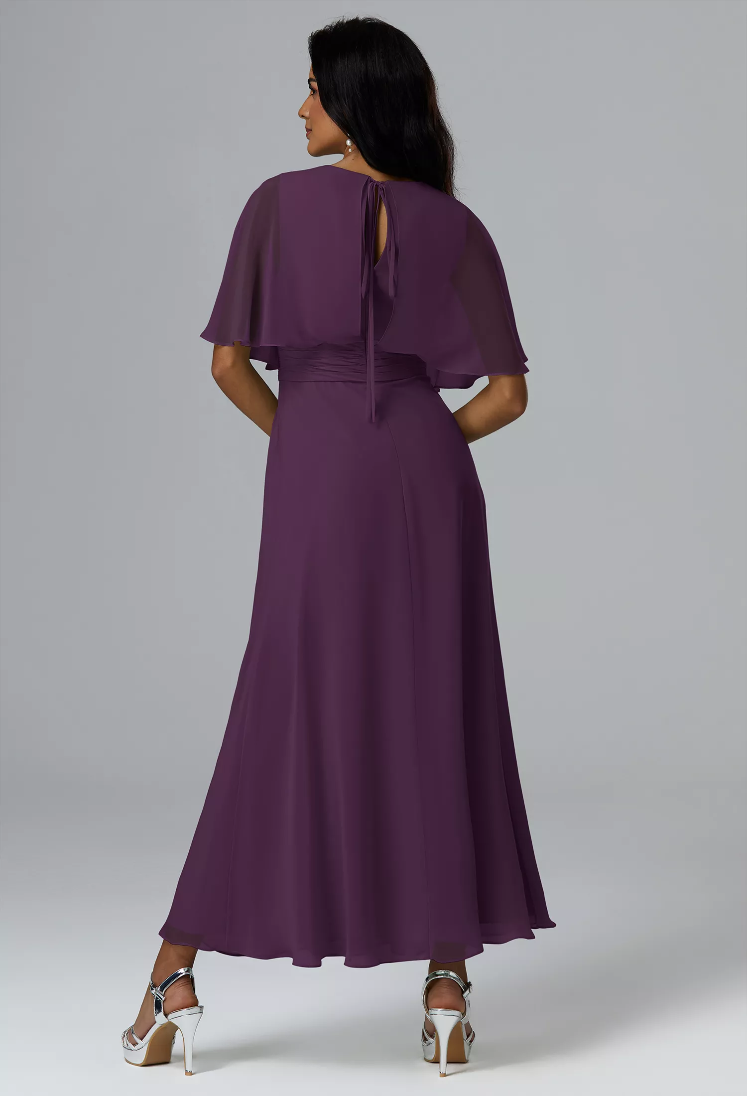 AW Keanu Grape  Long Bridesmaid Dresses