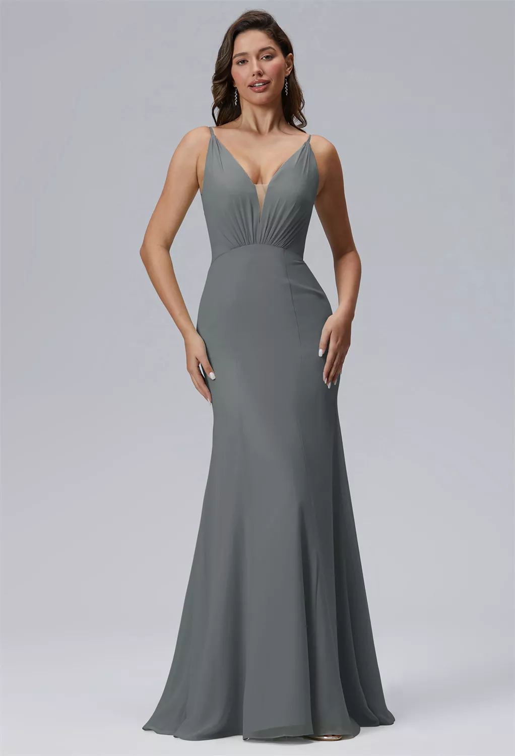 AW Adelyn Steel Gray  Spring Wedding Guest Dresses