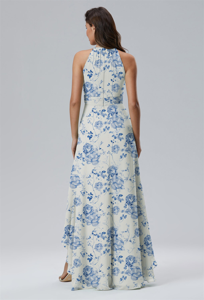 AW Charis Blue Botanical Floral  Bridesmaid Dresses