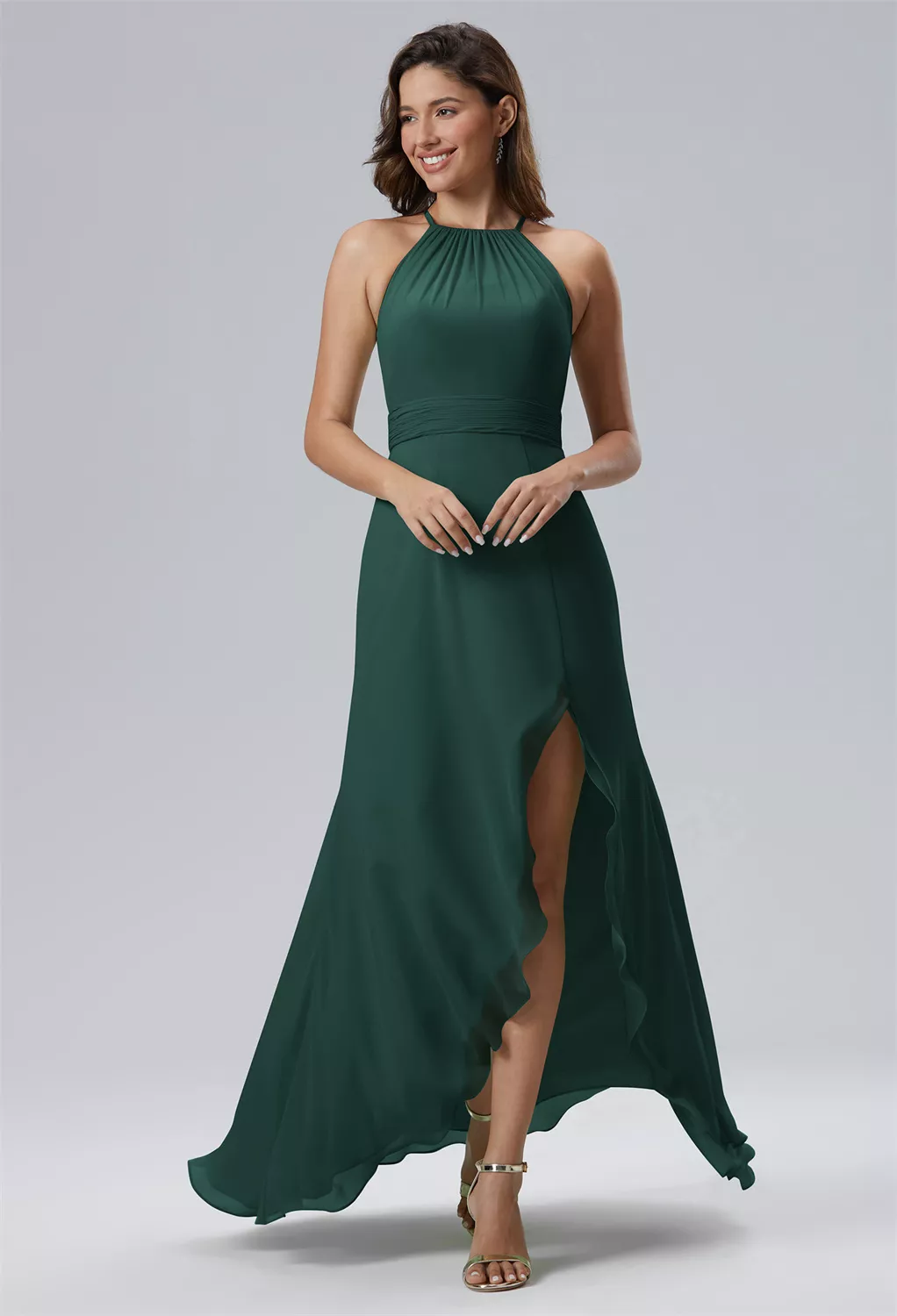 AW Charis Dark Emerald  Beach Wedding Guest Dresses
