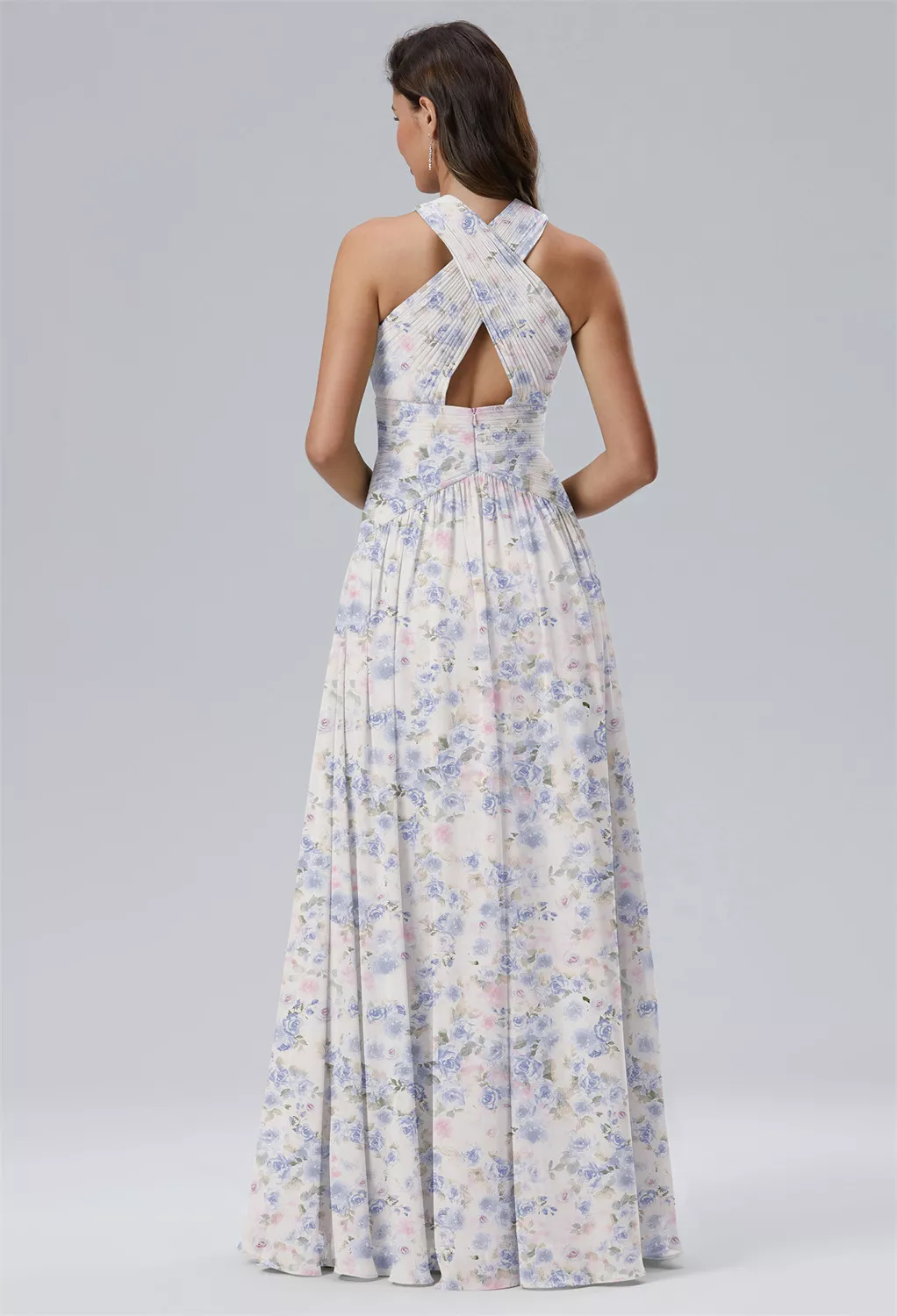 AW Evaporate Azure Purple Print  Fall Wedding Guest Dresses