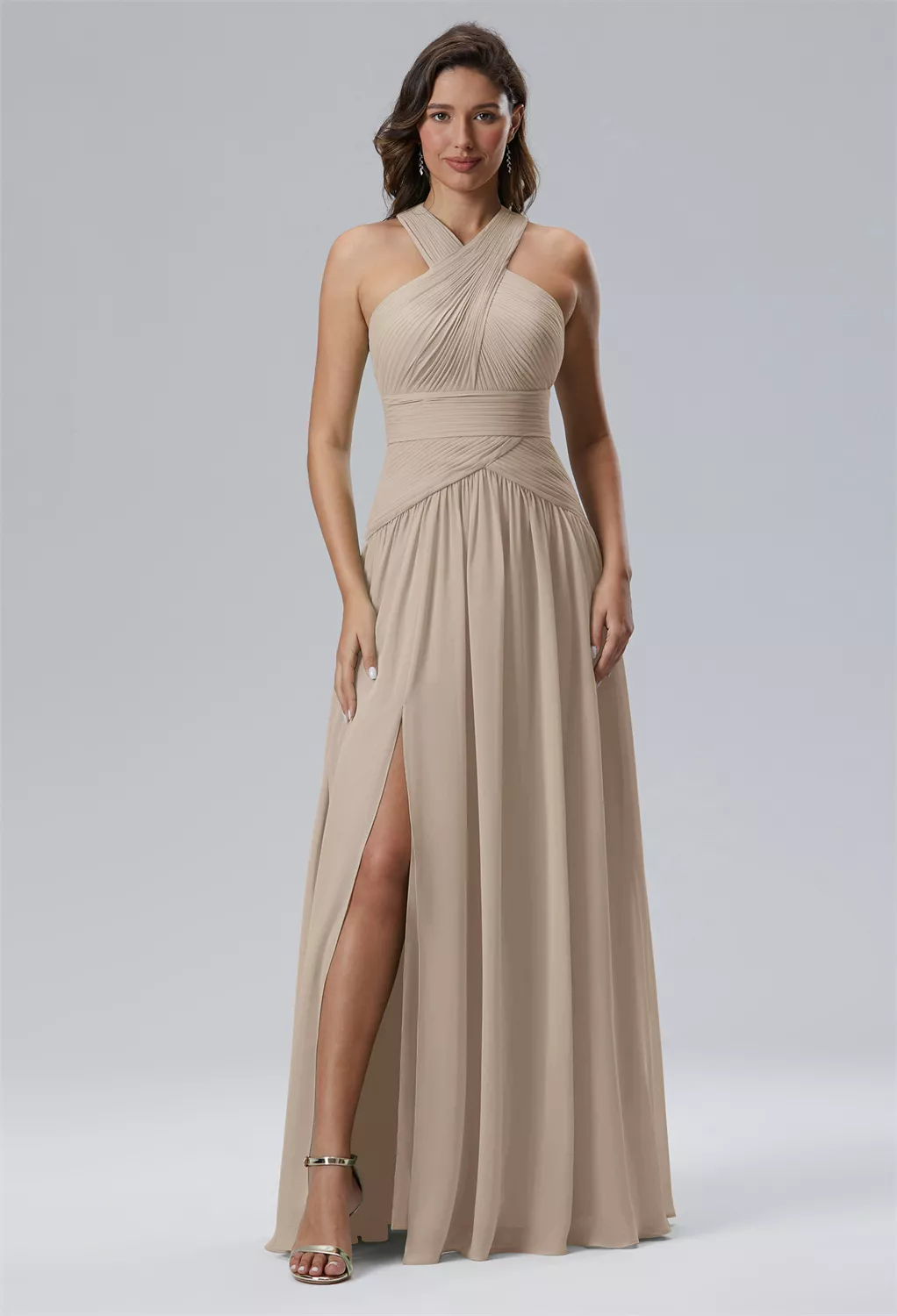 AW Evaporate Taupe  Cocktail Wedding Guest Dresses