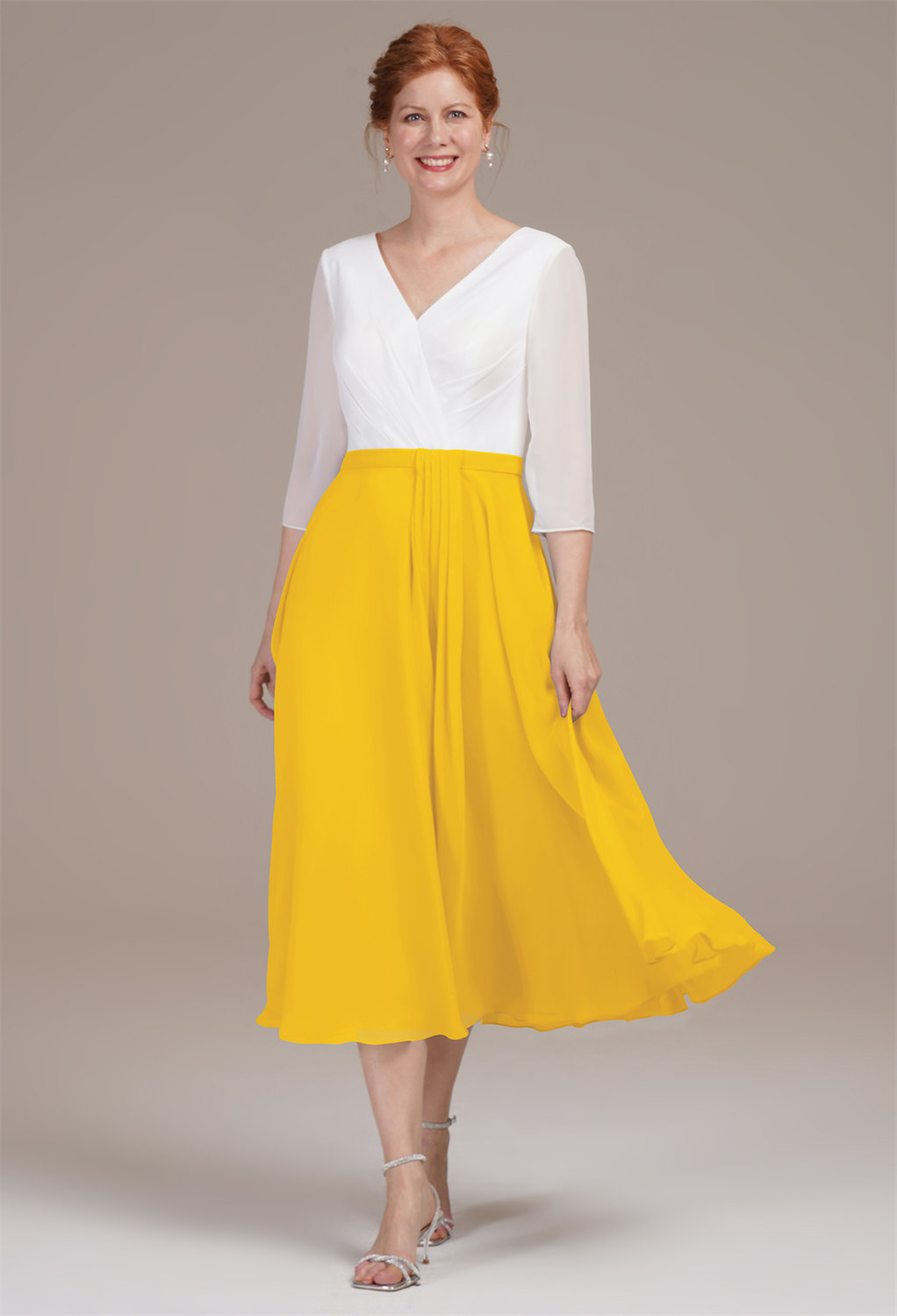 AW Difluence Mustard Yellow  Mother of the Bride Dresses
