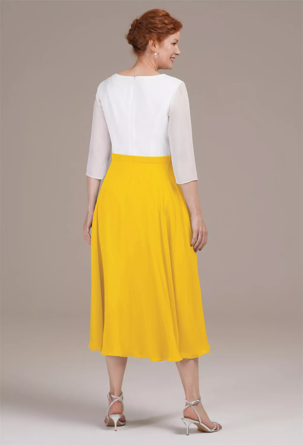 AW Difluence Mustard Yellow  Spring Mother of The Bride Dresses