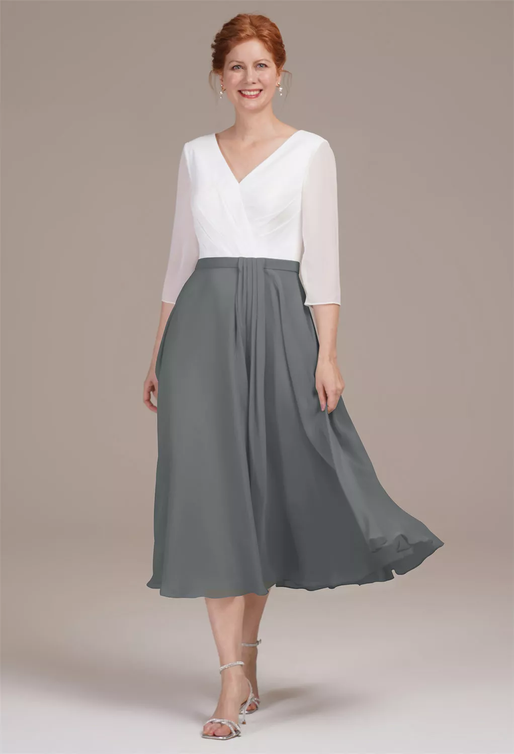 AW Difluence Steel Gray  Spring Mother of The Bride Dresses