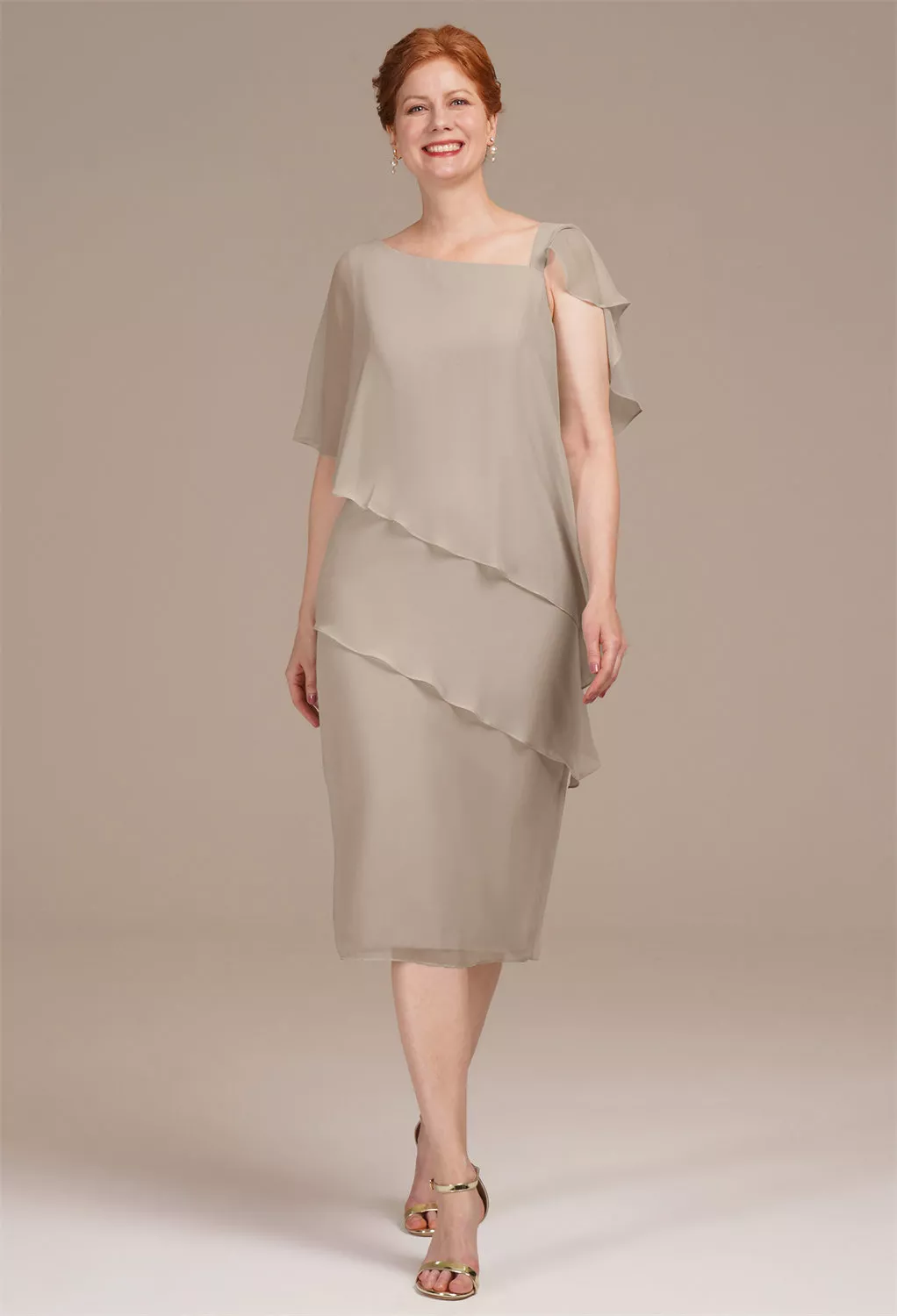 AW Justice Taupe  Spring Mother of The Bride Dresses
