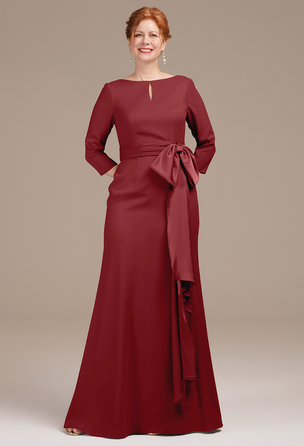 AW Jeanette Burgundy  Mother of the Bride Dresses