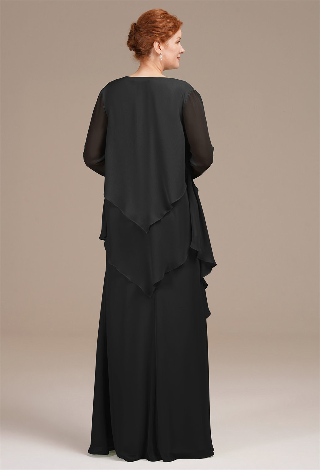 AW Urania Black  Mother of The Bride Dresses With Wraps