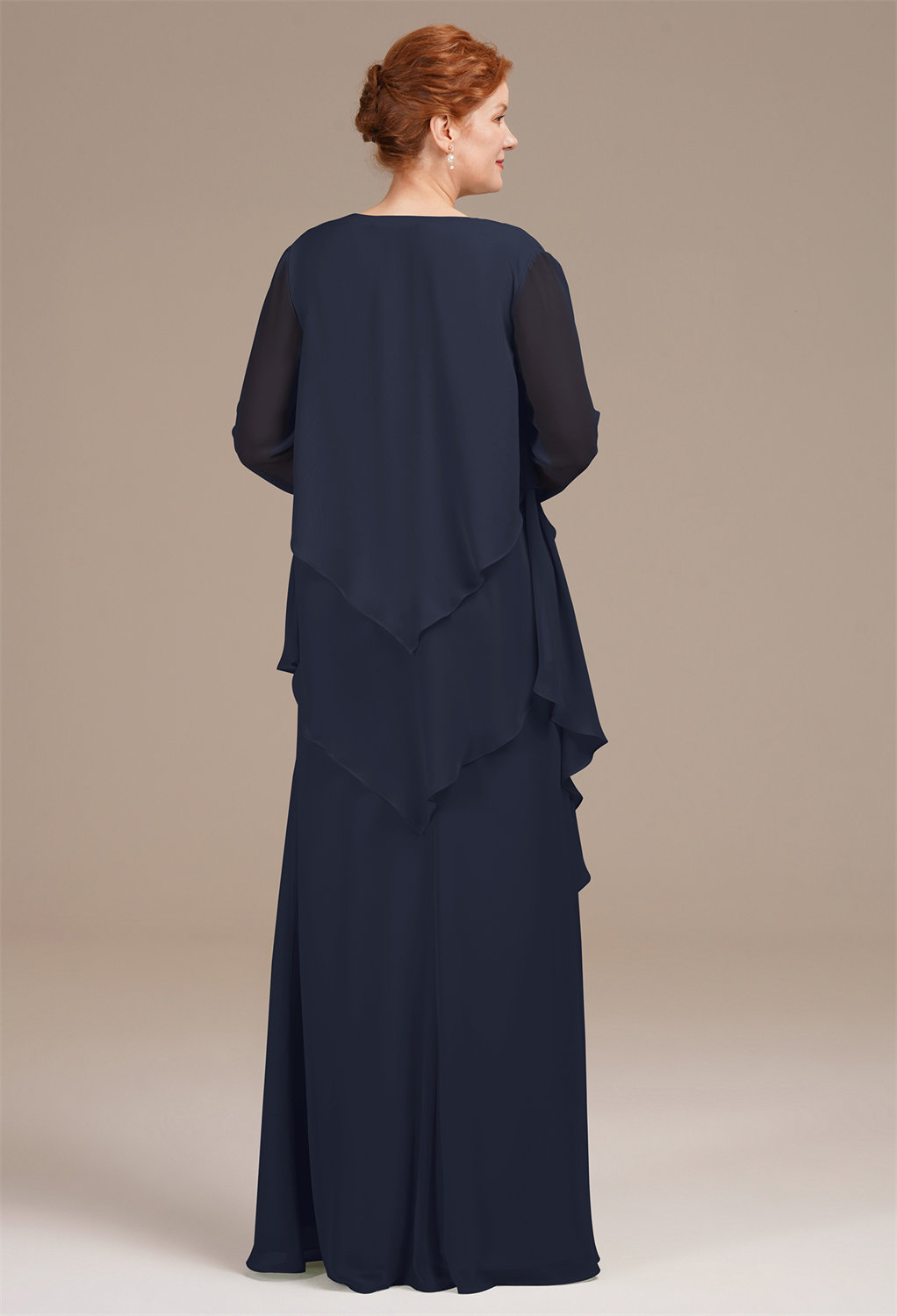 AW Urania Dark Navy  Mother of The Bride Dresses With Wraps