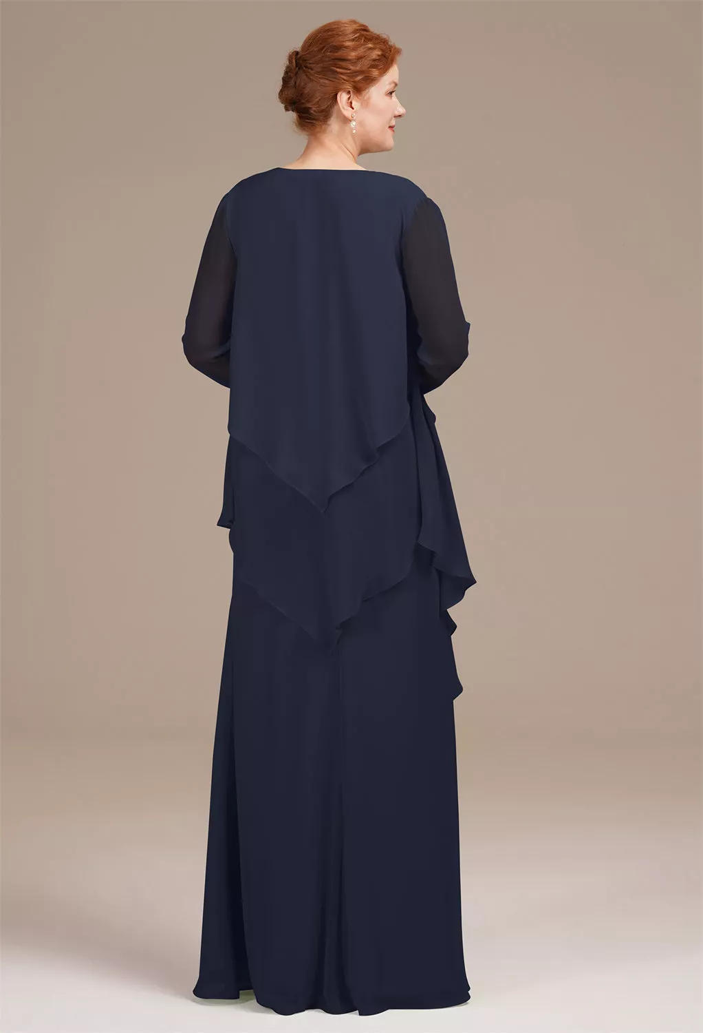 AW Urania Dark Navy  Mother of The Bride Dresses With Wraps