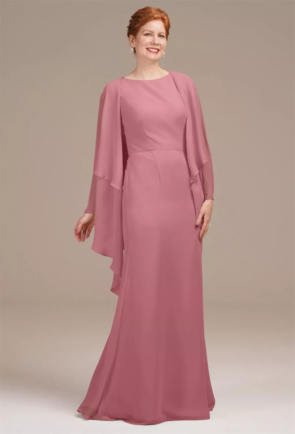 AW Urania Desert Rose  Mother of The Bride Dresses With Wraps