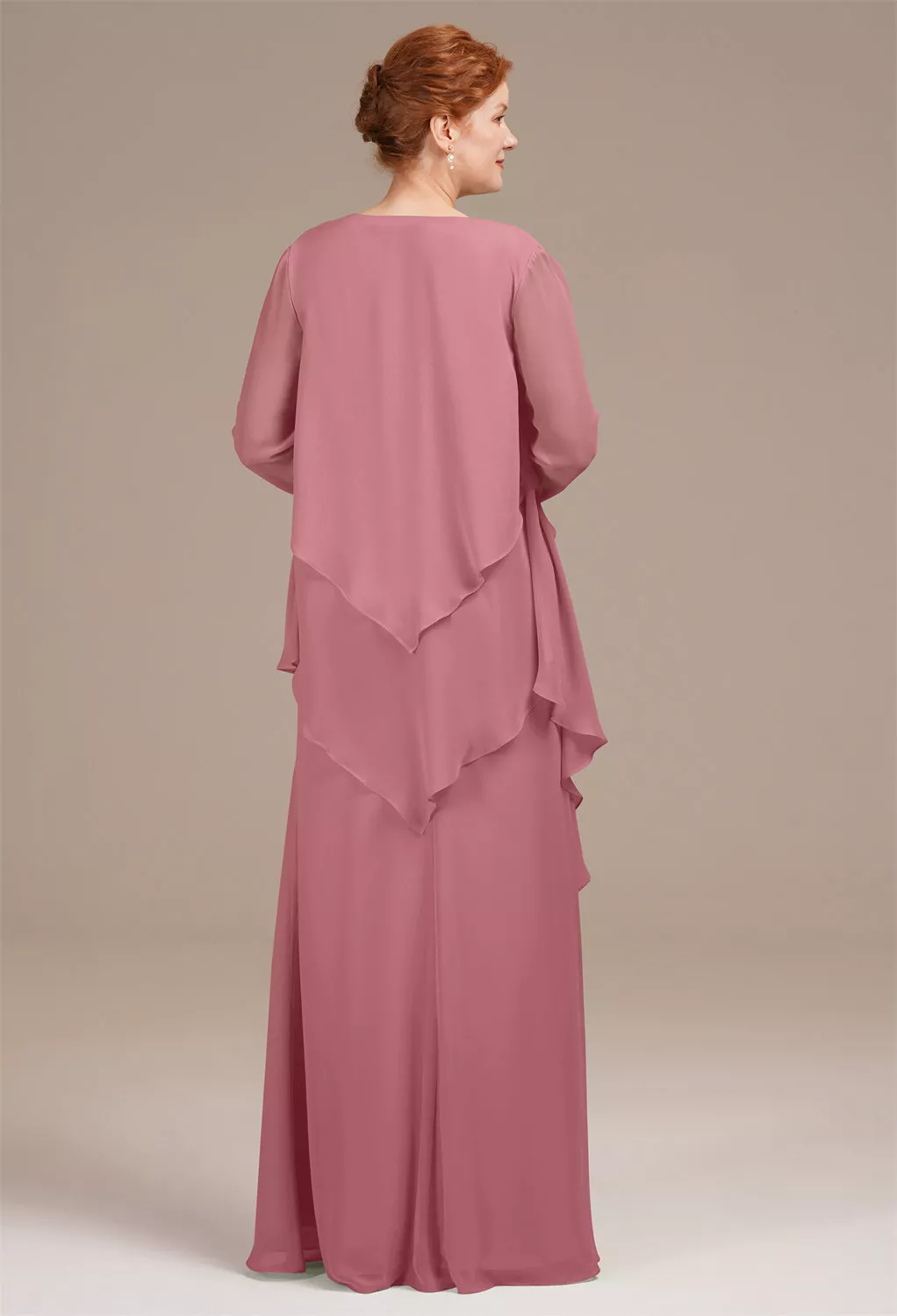 AW Urania Desert Rose  Mother of The Bride Dresses With Wraps