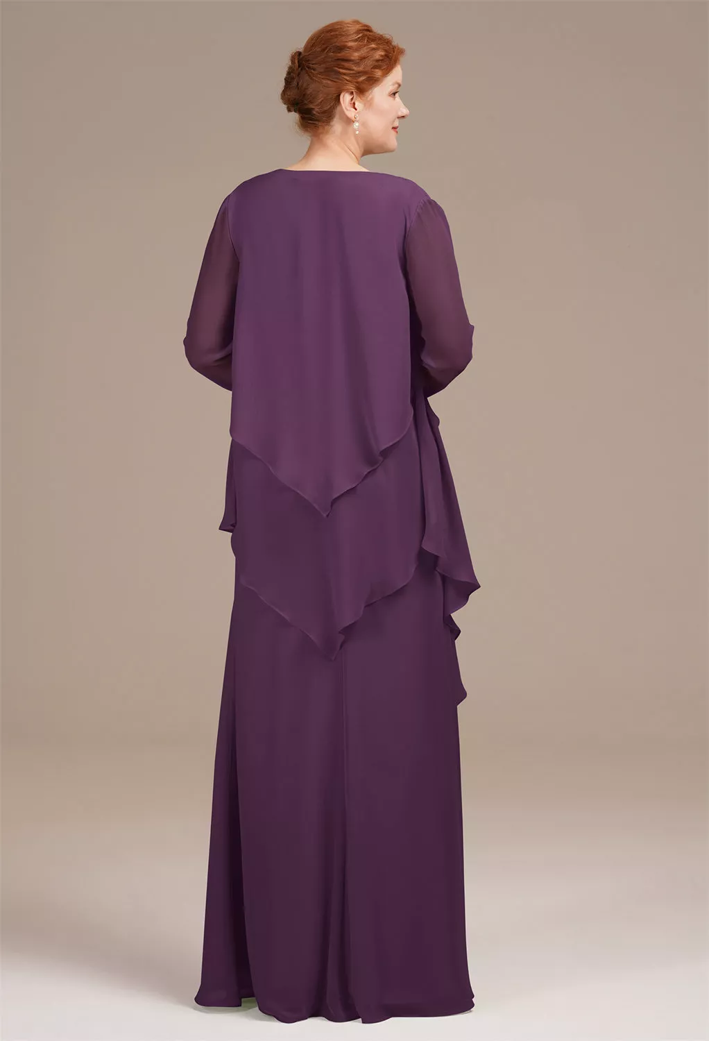 AW Urania Grape  Mother of The Bride Dresses With Wraps