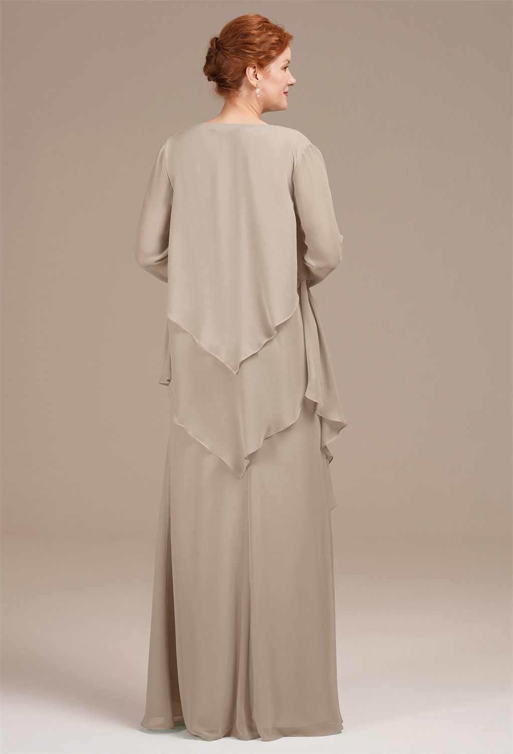 AW Urania Taupe  Mother of The Bride Dresses With Wraps