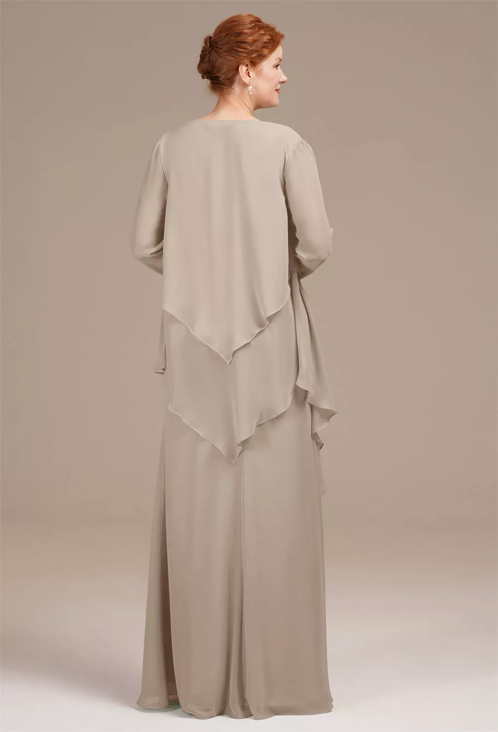 AW Urania Taupe  Mother of The Bride Dresses With Wraps