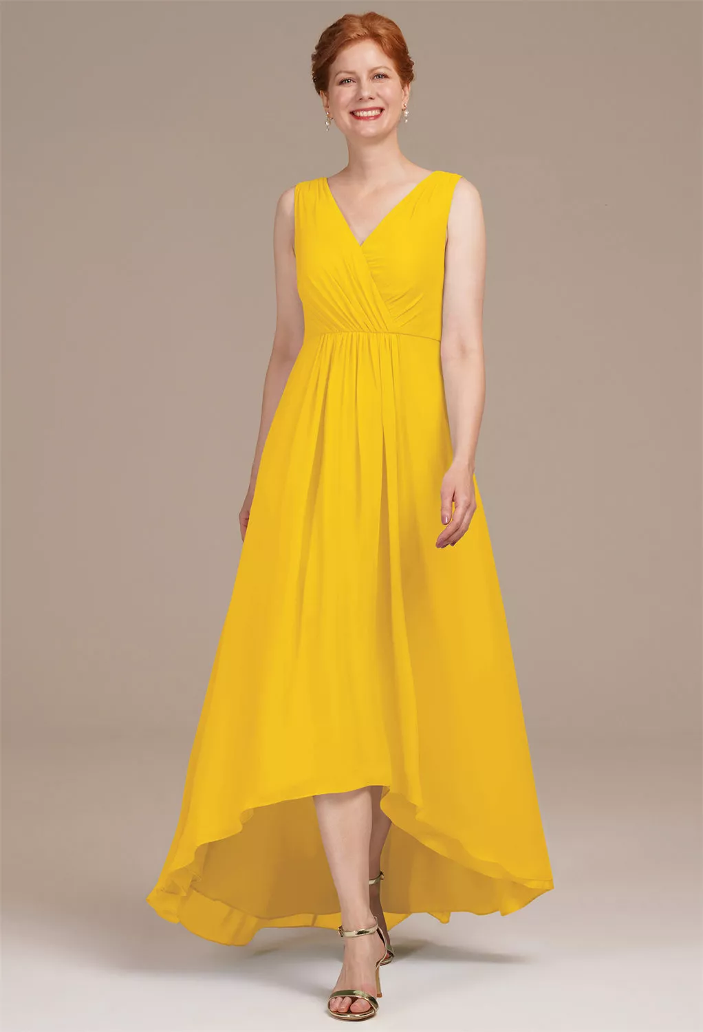 AW Conanima Mustard Yellow  Spring Mother of The Bride Dresses