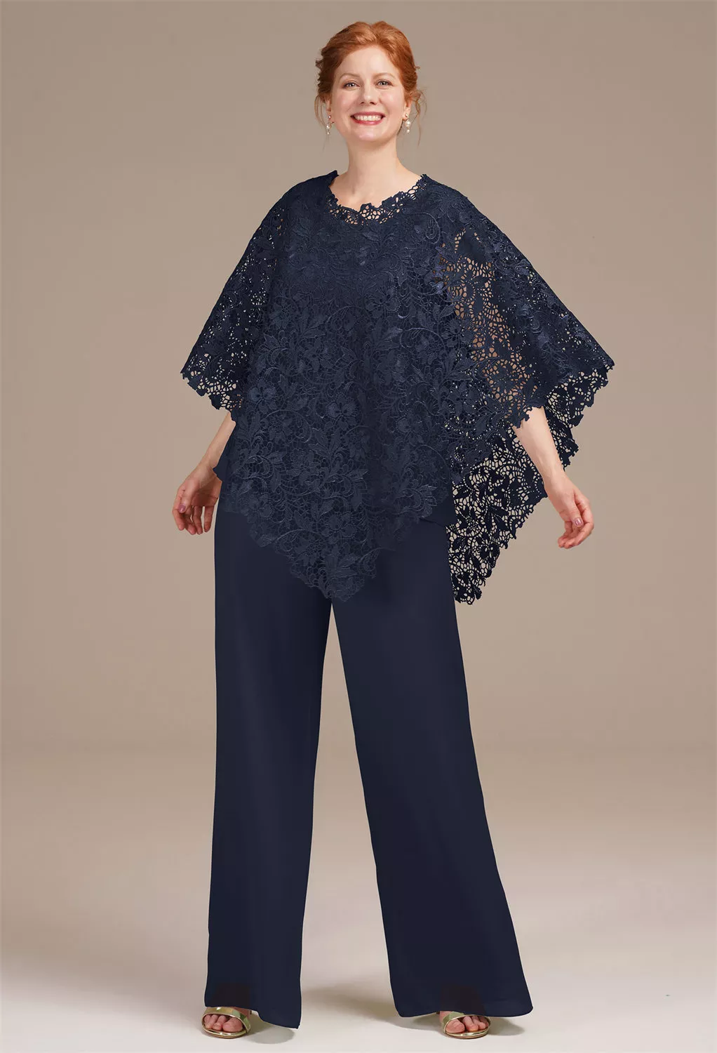 AW Aurora Dark Navy  Mother of The Bride Dresses With Wraps