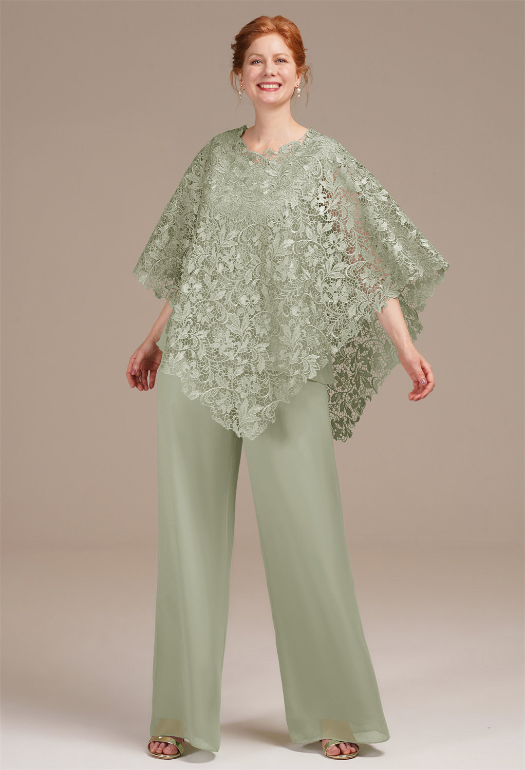 AW Aurora Sage Green  Mother of The Bride Dresses With Wraps