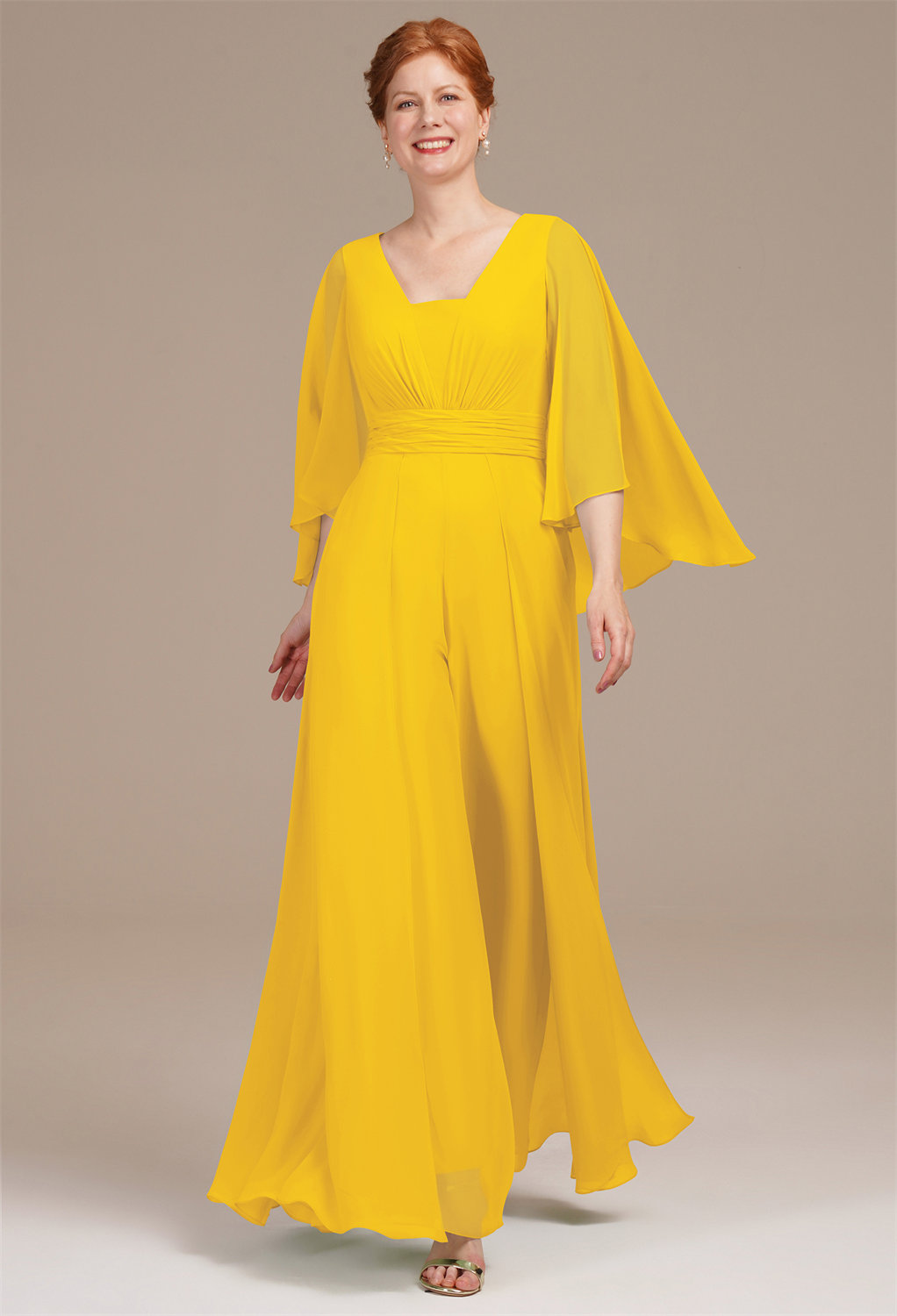 AW Bessie Mustard Yellow  Mother of the Bride Dresses
